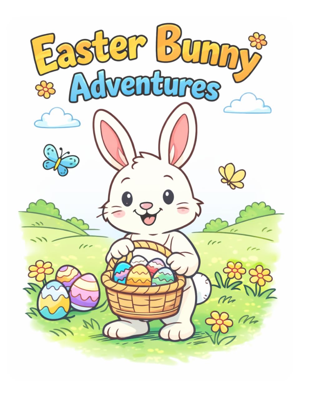 Easter Bunny Adventures: A Fun and Adorable Coloring Book for Kids