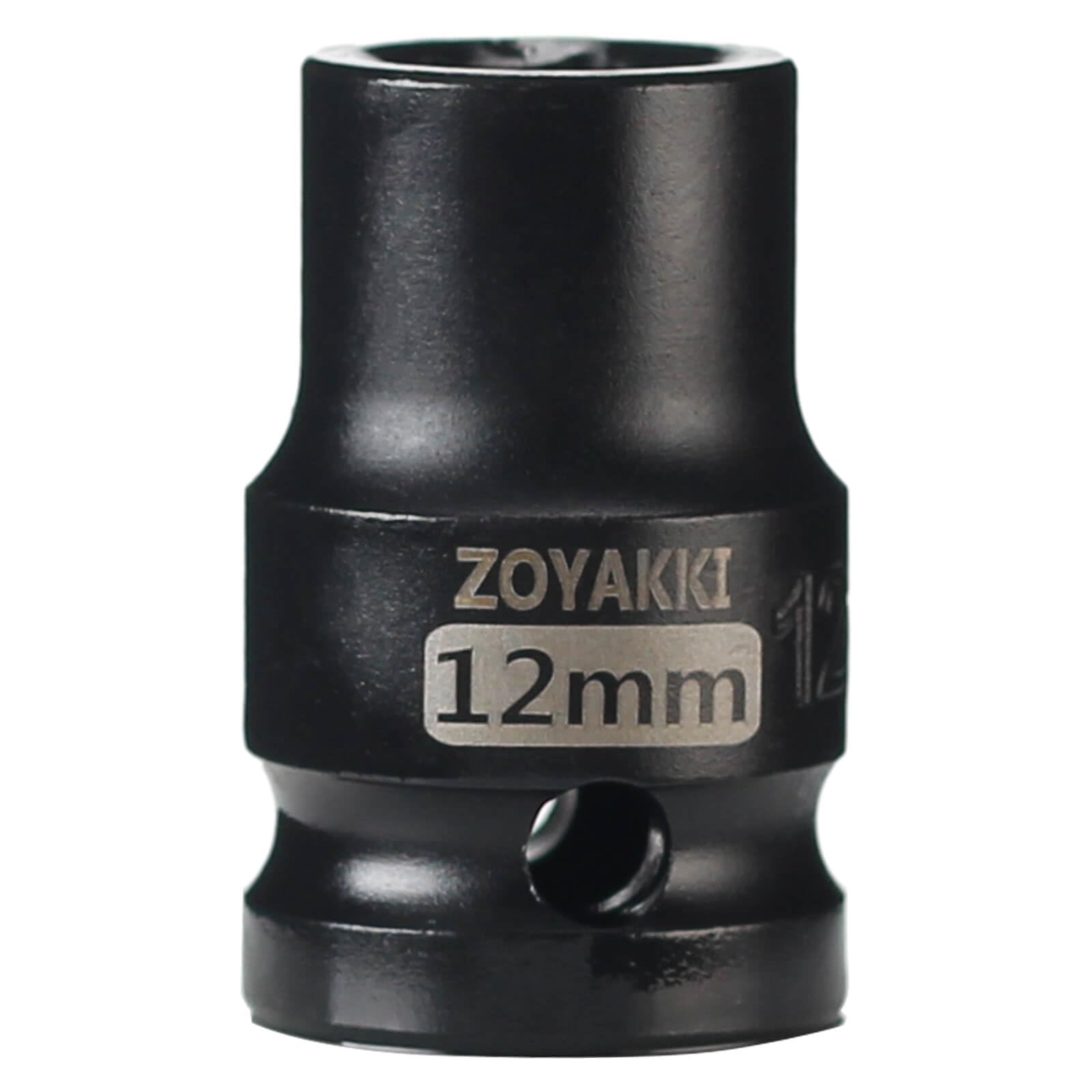 ZOYAKKI 1/2" Drive x 12 mm Shallow Impact Socket,CR-MO Steel,1PCS Drive 6 Point Axle Nut Socket for Easy Removal of Axle Shaft Nuts (Metric 12MM)