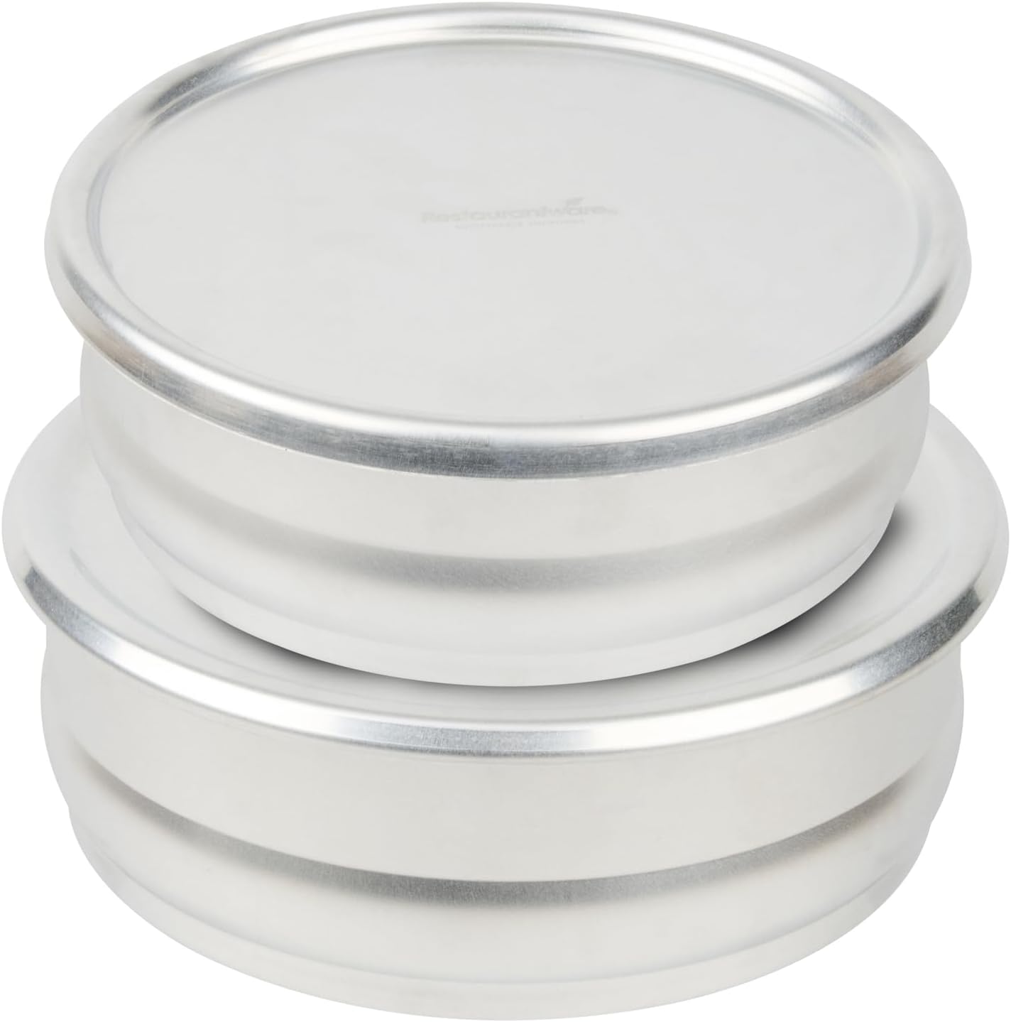 Restaurantware Dough Pan Set - 1 Count - Met Lux 48 oz & 96 oz Aluminum Dough Proofing Pans with Lids, Stackable, Freezer-Safe, Rolled Edge, Warp-Resistant - Bakeware For Bakeries and Restaurants
