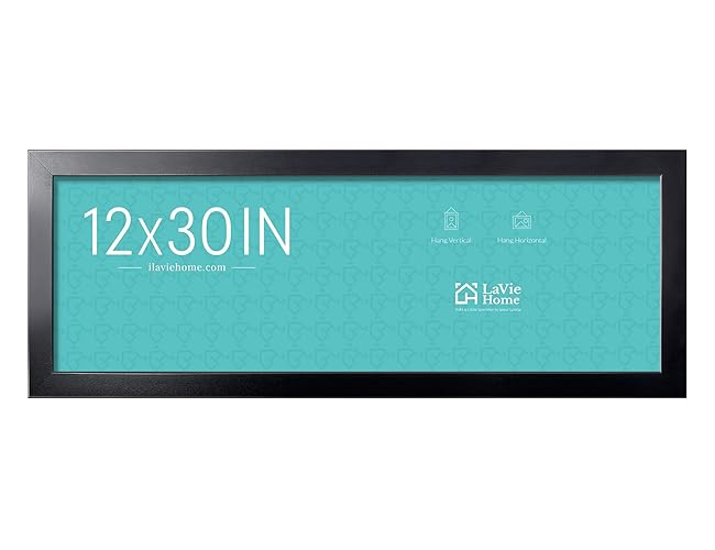 LaVie Home 12x30 Picture Frame Black, Panoramic Picture Frame for Wall Decoration, Classic Black Minimalist Style Suitable for Decorating Houses, Offices, Hotels（1 Pack） - 12x30 - Black