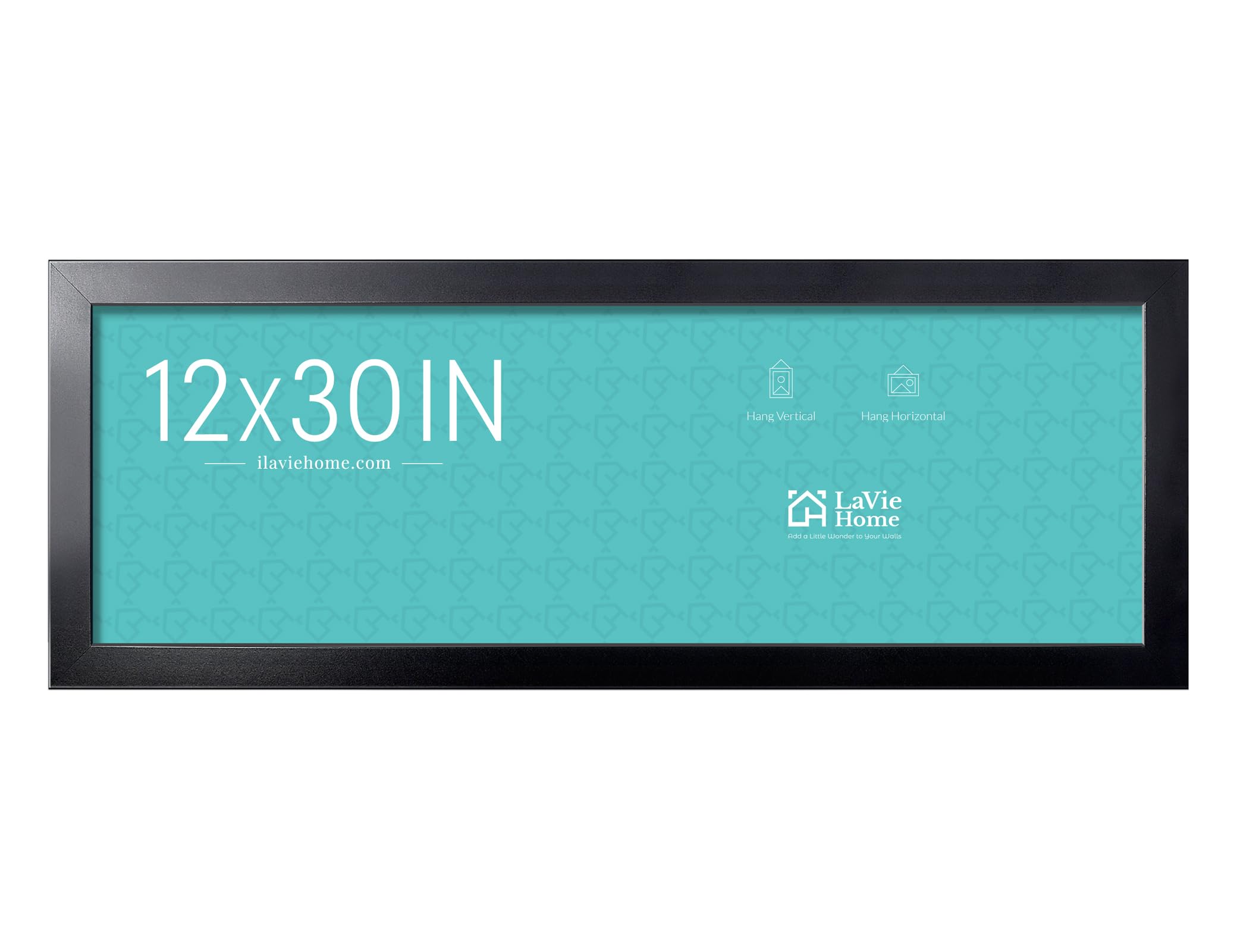 LaVie Home 12x30 Picture Frame Black, Panoramic Picture Frame for Wall Decoration, Classic Black Minimalist Style Suitable for Decorating Houses, Offices, Hotels?1 Pack?