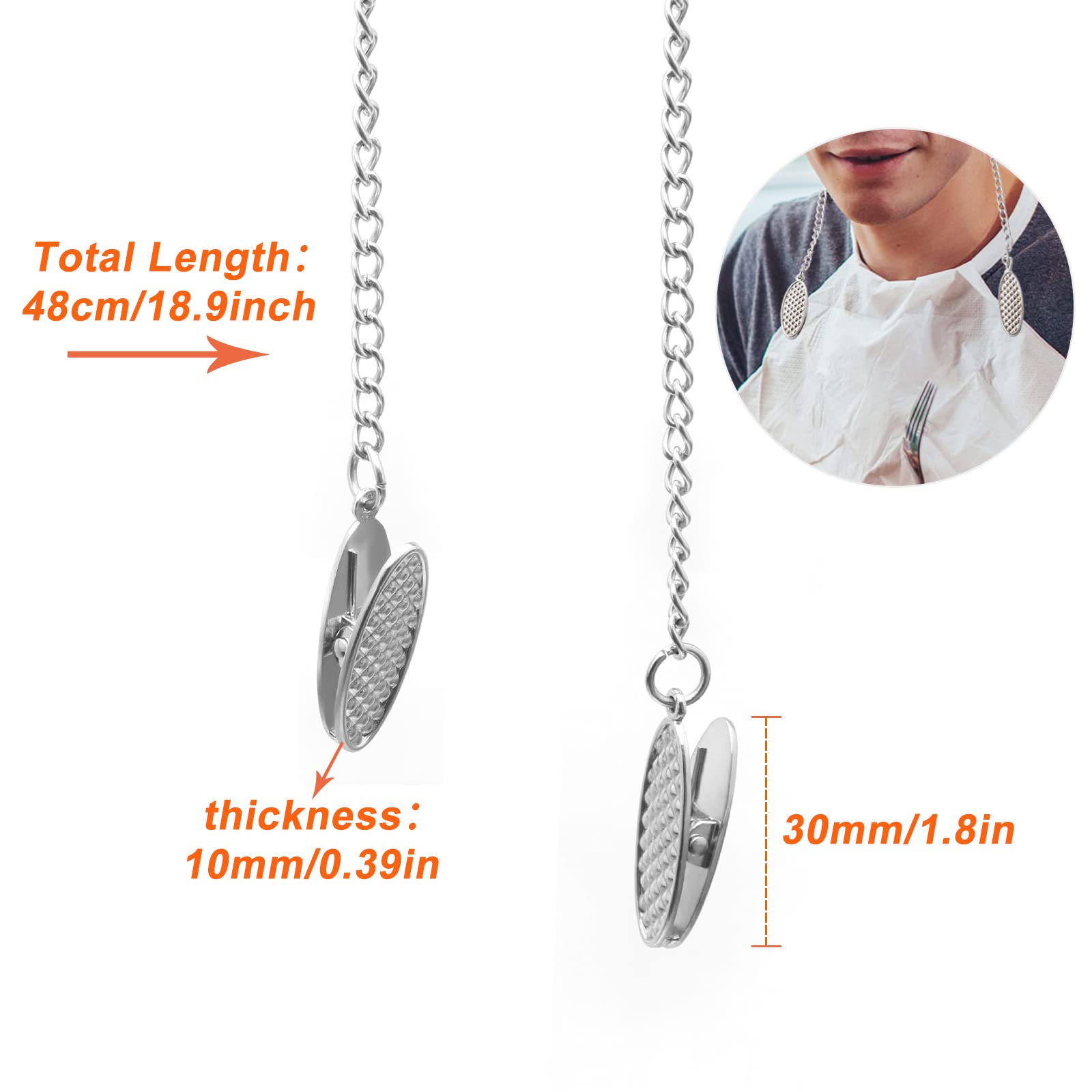 4 Pezzi Fermaglio per Tovaglioli e Catene in Acciaio Inox, Catena Porta Tovaglioli, Clip di Tovaglioli, Catena per Tovaglioli, Porta Tovaglioli Catena di Fermagli per Anziani Adulti Bambini