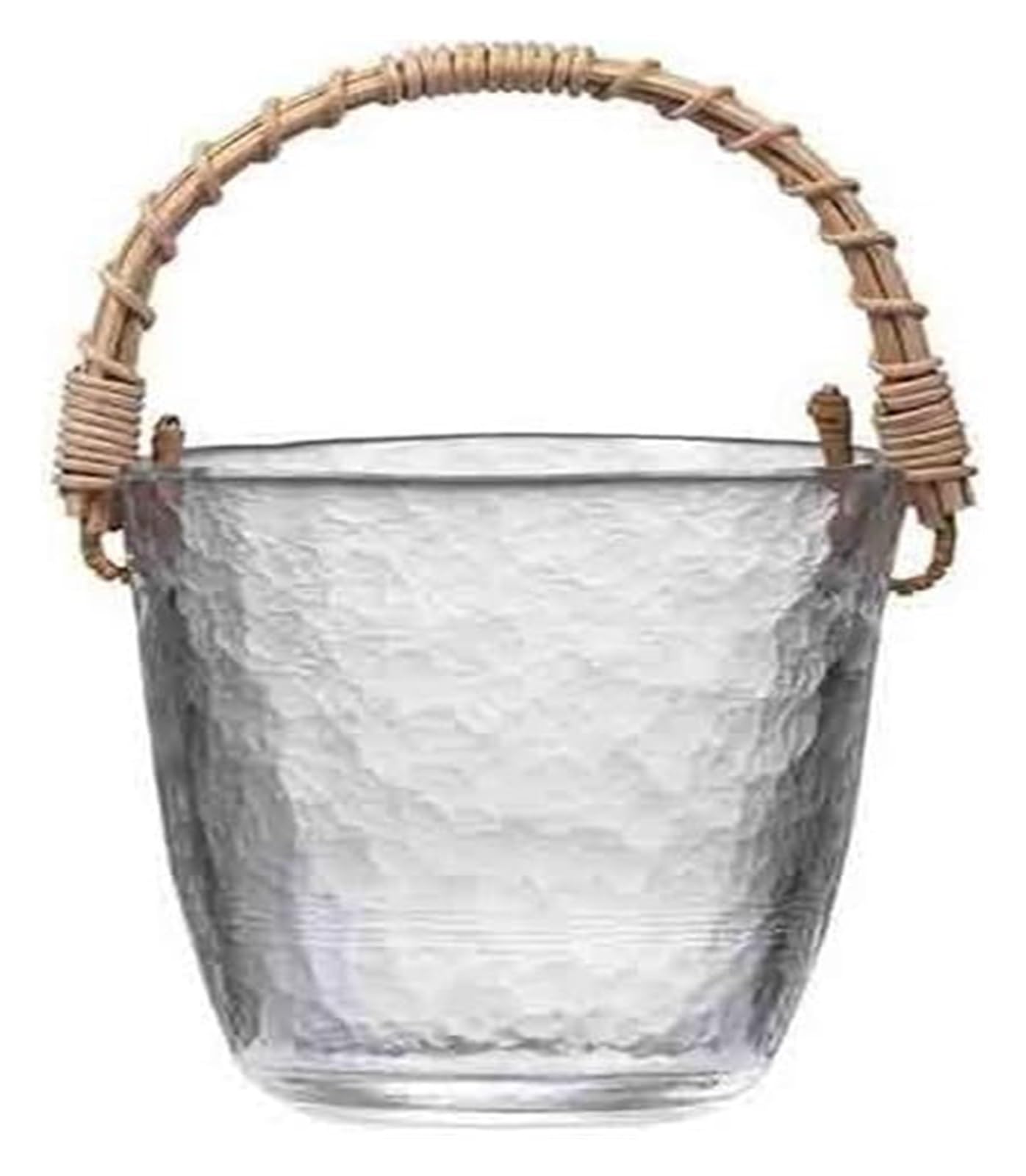 Cubitera de cristal portátil y cubo pequeño para hielo, botellas de champán o fruta