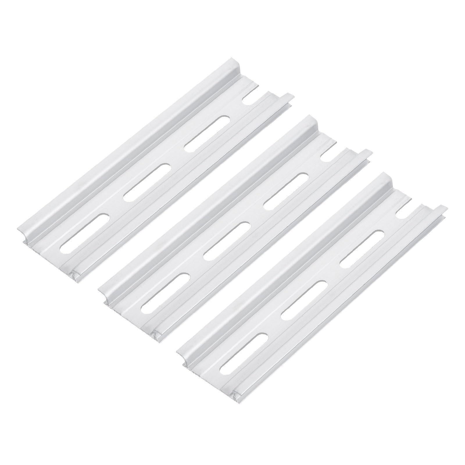 MECCANIXITY DIN Rail Slotted Aluminum Mounting Guide 5 Inch x 1.4 Inch x 0.3 Inch for Equipment Installation Pack of 3 Pcs