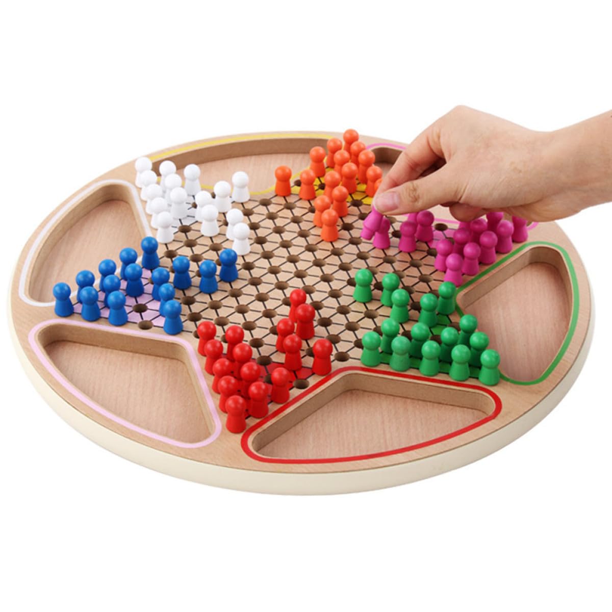 Juego de Mesa de Madera Dos en Uno Damas Chinas y Gobang para Niños, Compacto y Portátil, Juguete Educativo Cognitivo Infantil, Adecuado para Viajes y Aprendizaje Lúdico