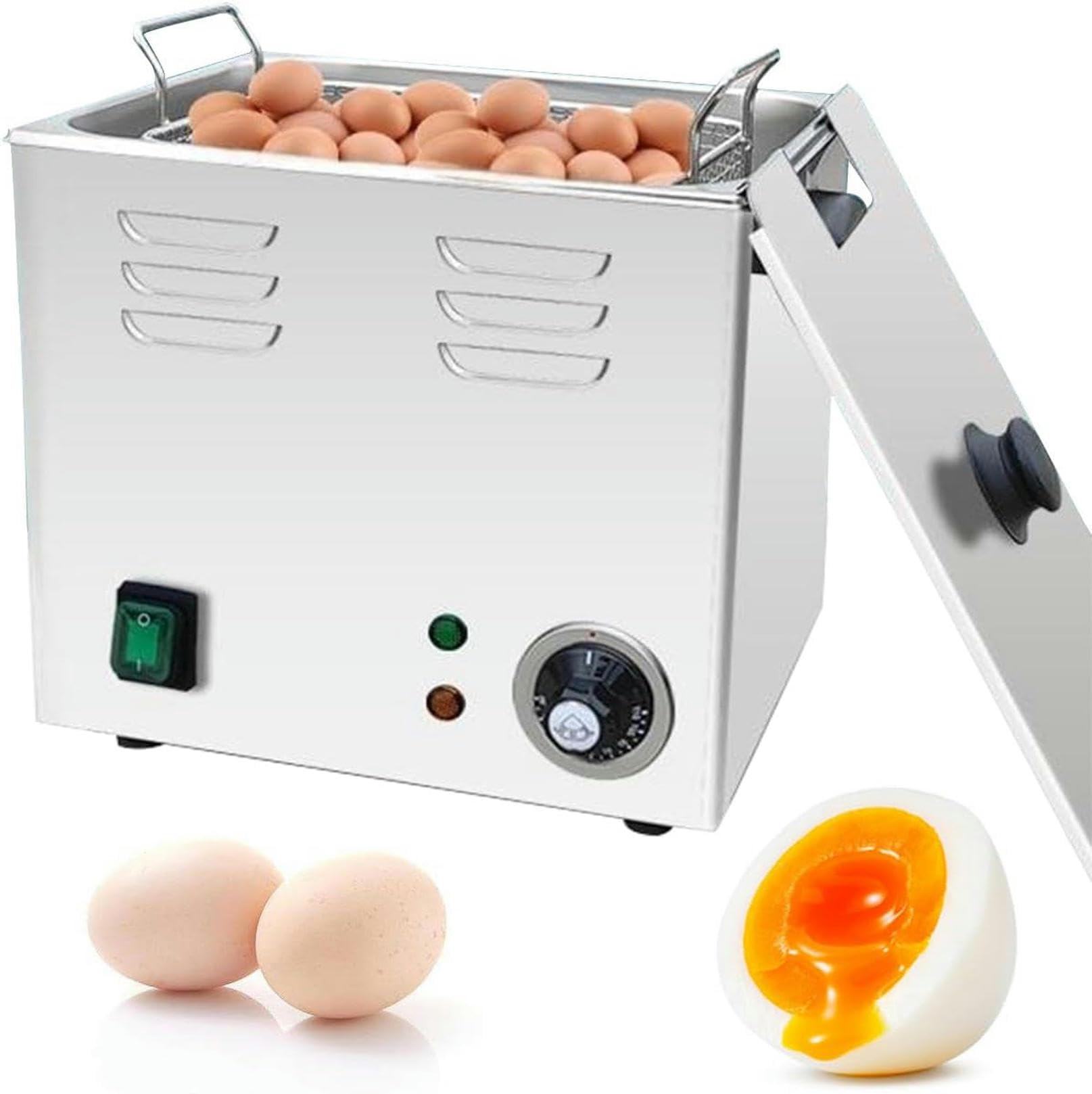 AYCDL Electric Egg Cooker and Poacher, Commercial Hot Spring Egg Cooker, Automatic Commercial Egg Boiler Steamer, Soft-Boiled Egg Machine Omelette Device