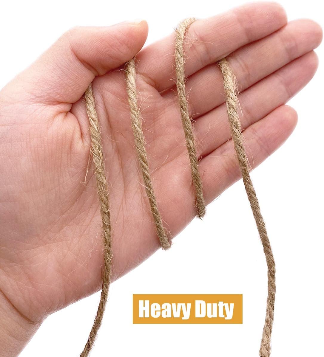 Leecogo 3mm Jute Twine 656 Feet Heavy Duty and Durable Brown Twine for Crafting, Gardening, and DIY Projects
