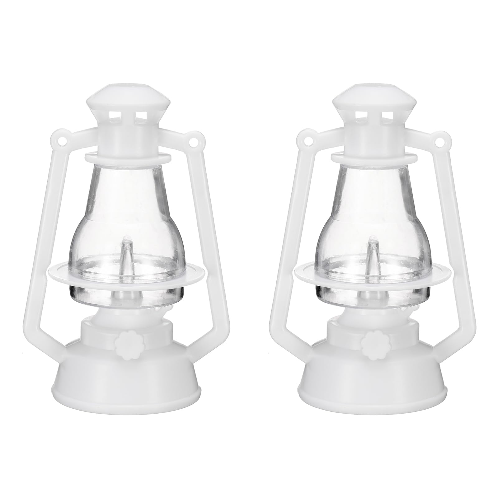 CoCud Dollhouse Miniature Lantern, 5.12" Height, Plastic Mini Vintage Hanging Kerosene Lamp White - (Applications: for Micro Landscape Ornament Plants Pot Garden Dollhouse), 2 - Pieces