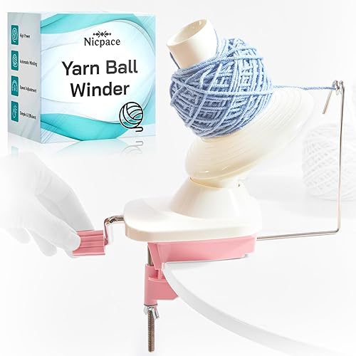 Yarn Winder,Yarn Ball Winder,Easy-to-Install,Low-Noise Yarn Spinner for Crocheting,The Helper for Knitting Enthusiasts.(Pink) - Pink