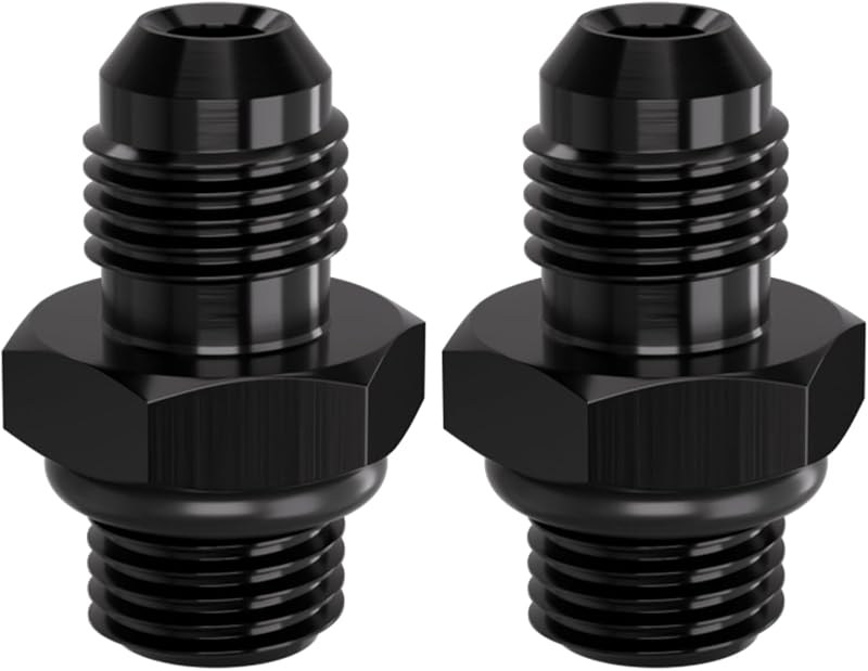 Adaptador ORB para 4AN APIELE em alumínio 6061-T6 preto – 2 unidades
