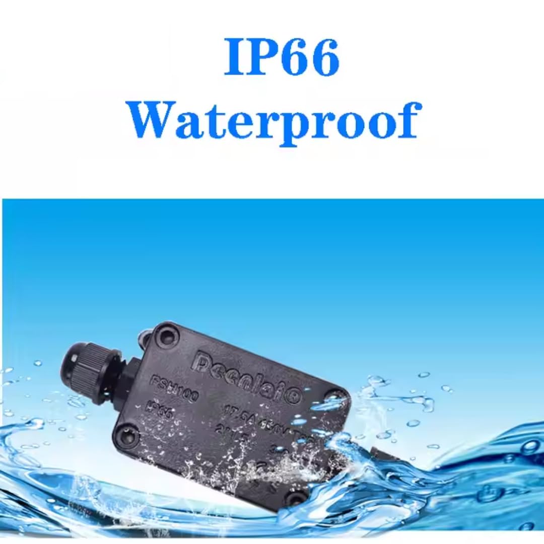 DOMIRA IP68 Waterproof Junction Box, Outdoor Electrical Box, Black Plastic, Polycarbonate & Stainless Steel - Image 3