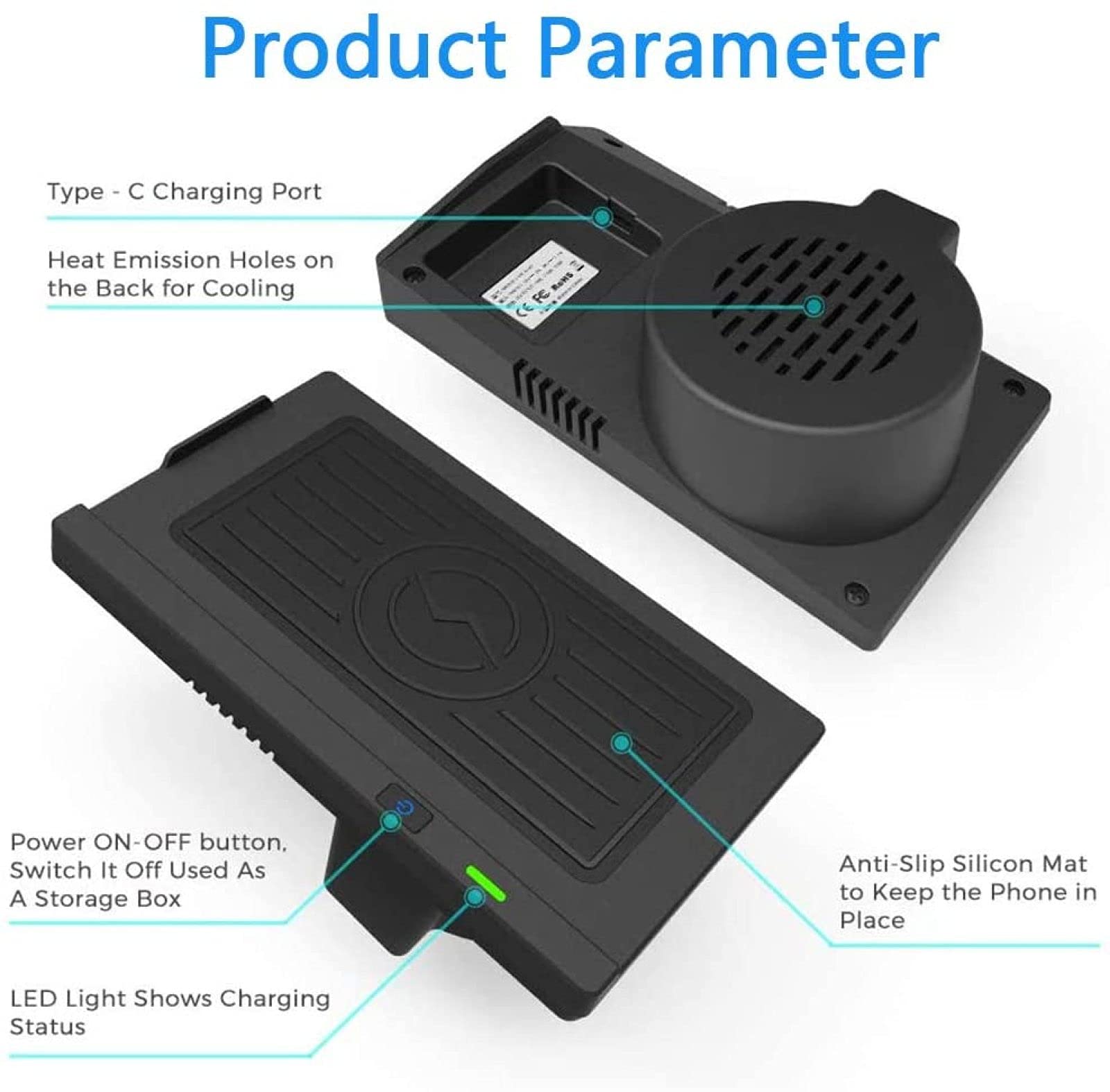 Cargador inalámbrico para coche X5 X6 2018 2017 2016 2015 2014, 10 W, carga rápida Qi, almohadilla de carga para teléfono, panel de accesorios de consola central, mini cargador de carga rápida co