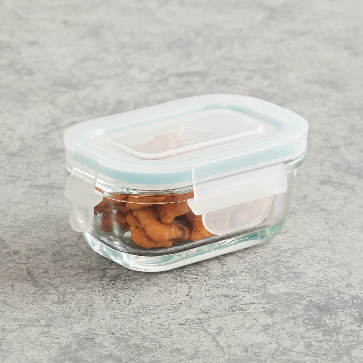 Home Centre Palestine Transparent Glass Mini Food Storage with Lid - 10.5 cm Ã— 7.5 cm