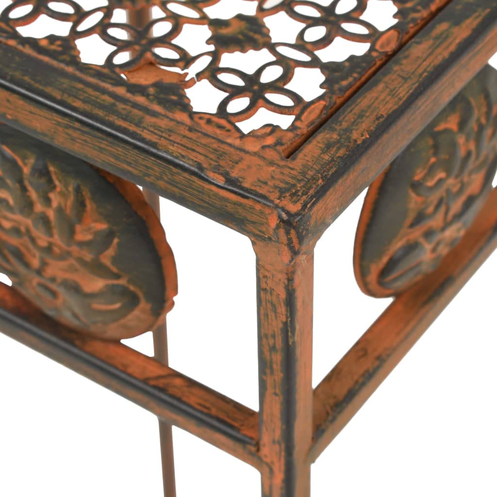 Stojak na rośliny zestaw 3-częściowy metalowy kolor rdzawy styl antyczny