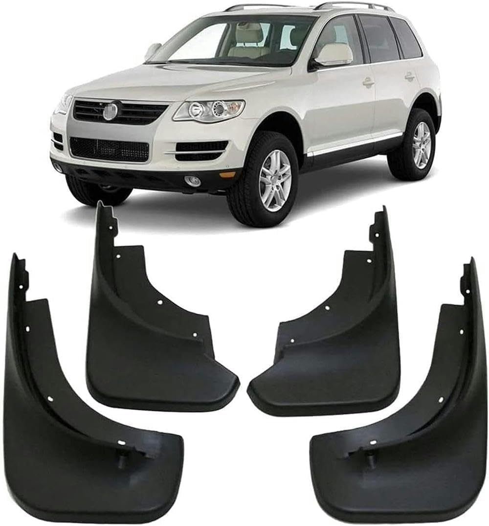 WeiYH No Drill Mud Flaps for Car Front Rear Wheel for Touareg 2003-2010 2004 2005 2006 2007 2008 2009