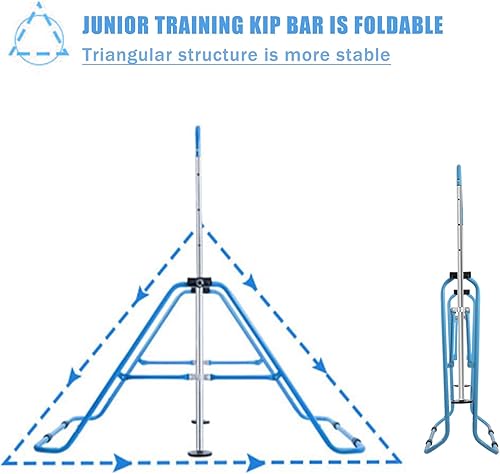 Miniatura 4 de BEEYEO Barra de gimnasia para el hogar, barra de gimnasia expandible de altura ajustable, barras horizontales plegables para entrenamiento juvenil,