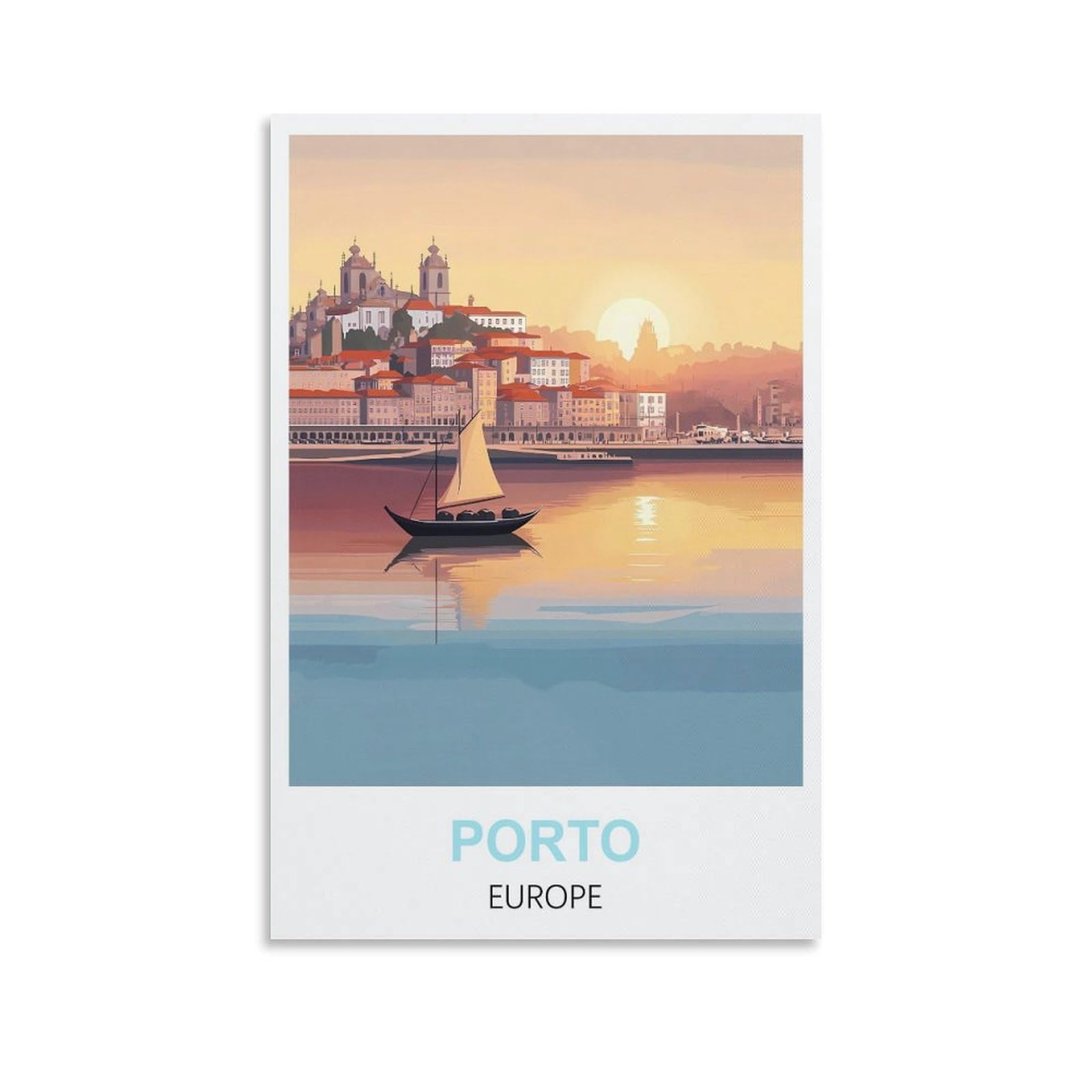 EZMLFA Diamond Painting Kits for Adults,Porto Europe 5D Diamond Painting Kit for Adults Beginners, DIY Full Round Drill Gem Art Kits for Home 30x40cm