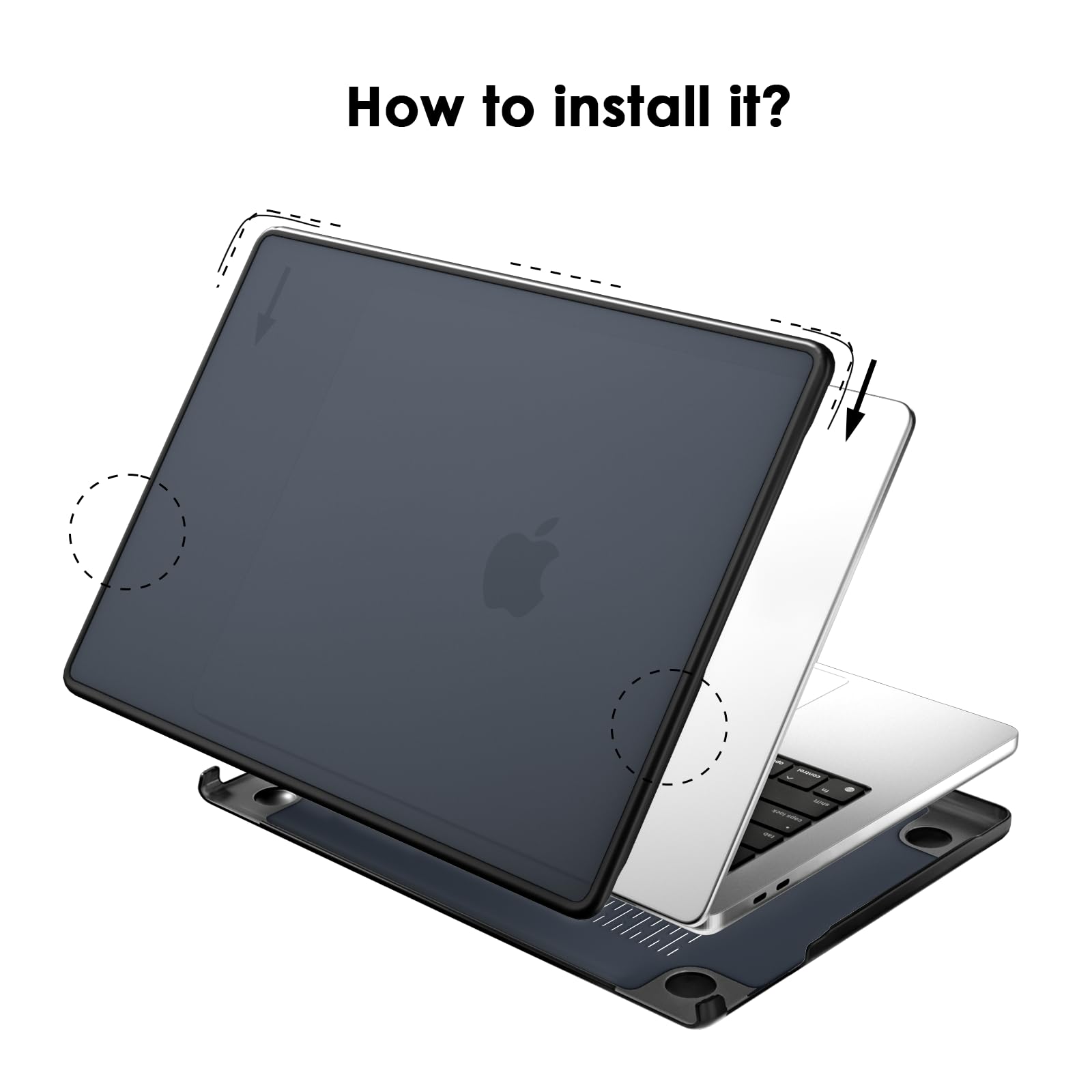 Cover anti-cracking compatibile con MacBook Pro 13 pollici M2/M1 A2338 A2251 A2289 A2159 A1989 A1708 A1706, versione 2022-2016, bordo in TPU nero e Custodia rigido in PC, Nero opaco