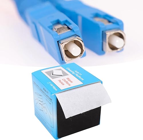 Miniatura 6 de Toallitas de fibra óptica, 150 unidades de caja de fibra óptica limpiador de conector fácil de rasgar tanto en húmedo como en seco, fibra óptica y