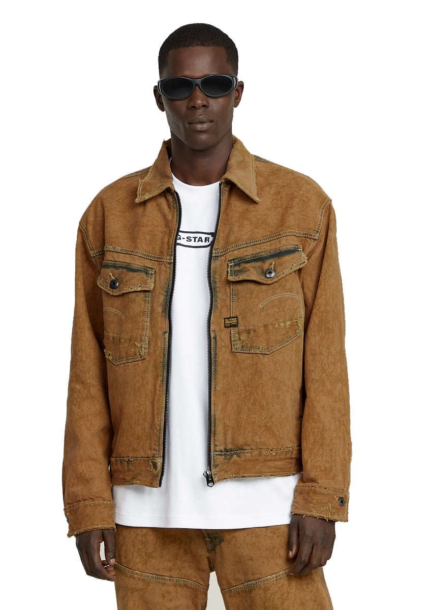 G-STAR Para Hombre Chaqueta Dakota Zip, Amarillo (vintage sandstone restored D26128-D499-H144), XS
