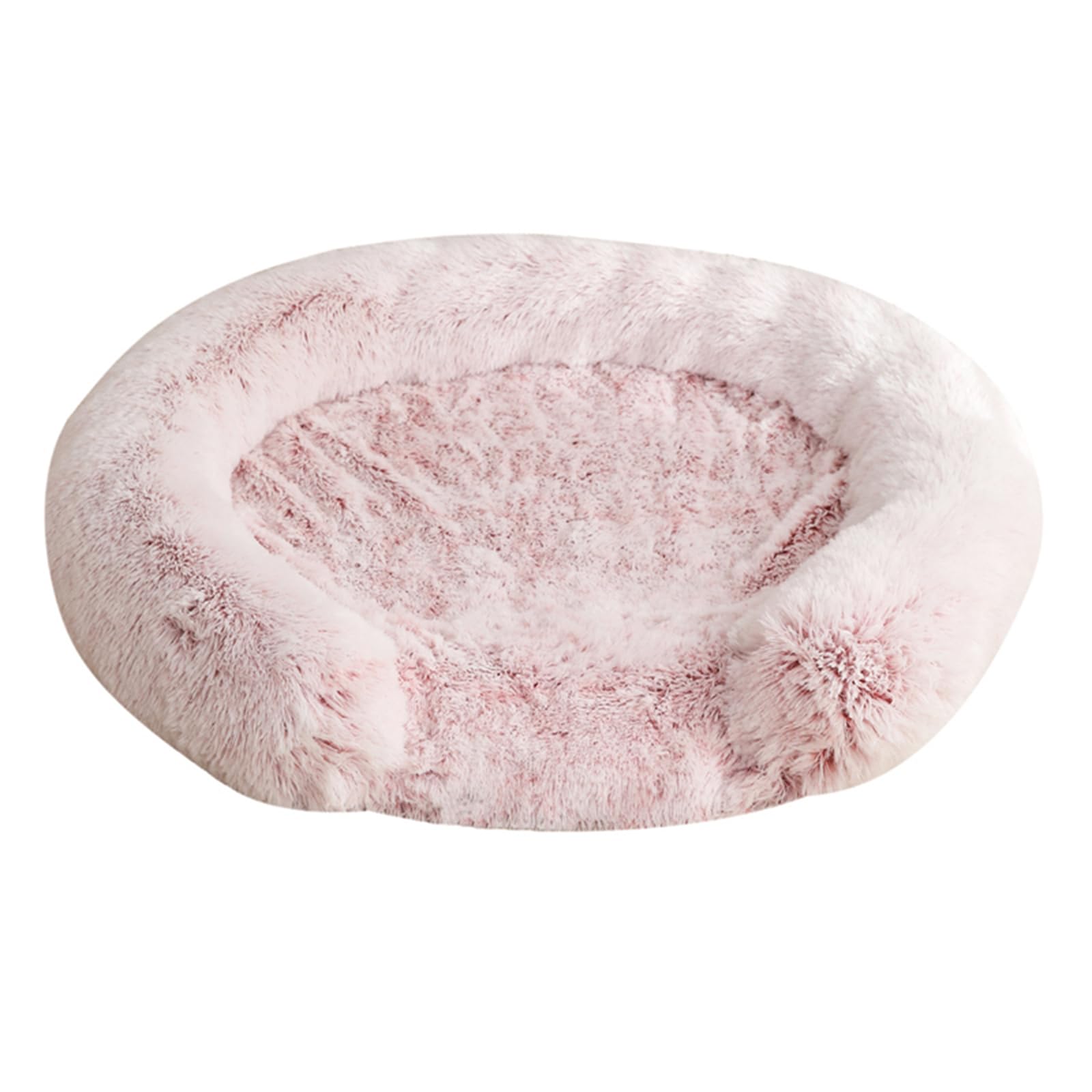 Cama ortopédica para perros, cama redonda para mascotas, cama lavable para perros pequeños y medianos, cama esponjosa para gatos, funda extraíble y antideslizante (rosa, M)