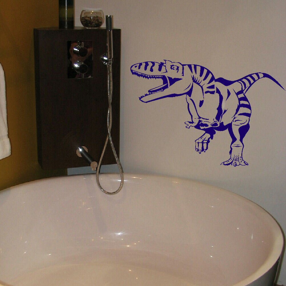 LARGE DINOSAUR DINO WALL STICKER T REX TRANSFER VINYL MATT DECAL, 380mm(H) x 550mm(W) Small, Purple, As Pictured