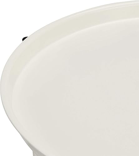 Miniatura 5 de Amazon Basics Mesa auxiliar redonda de almacenamiento, mesa auxiliar con cesta de tela, blanco/gris jaspeado, 17.7 pulgadas de largo x 17.7 pulgadas