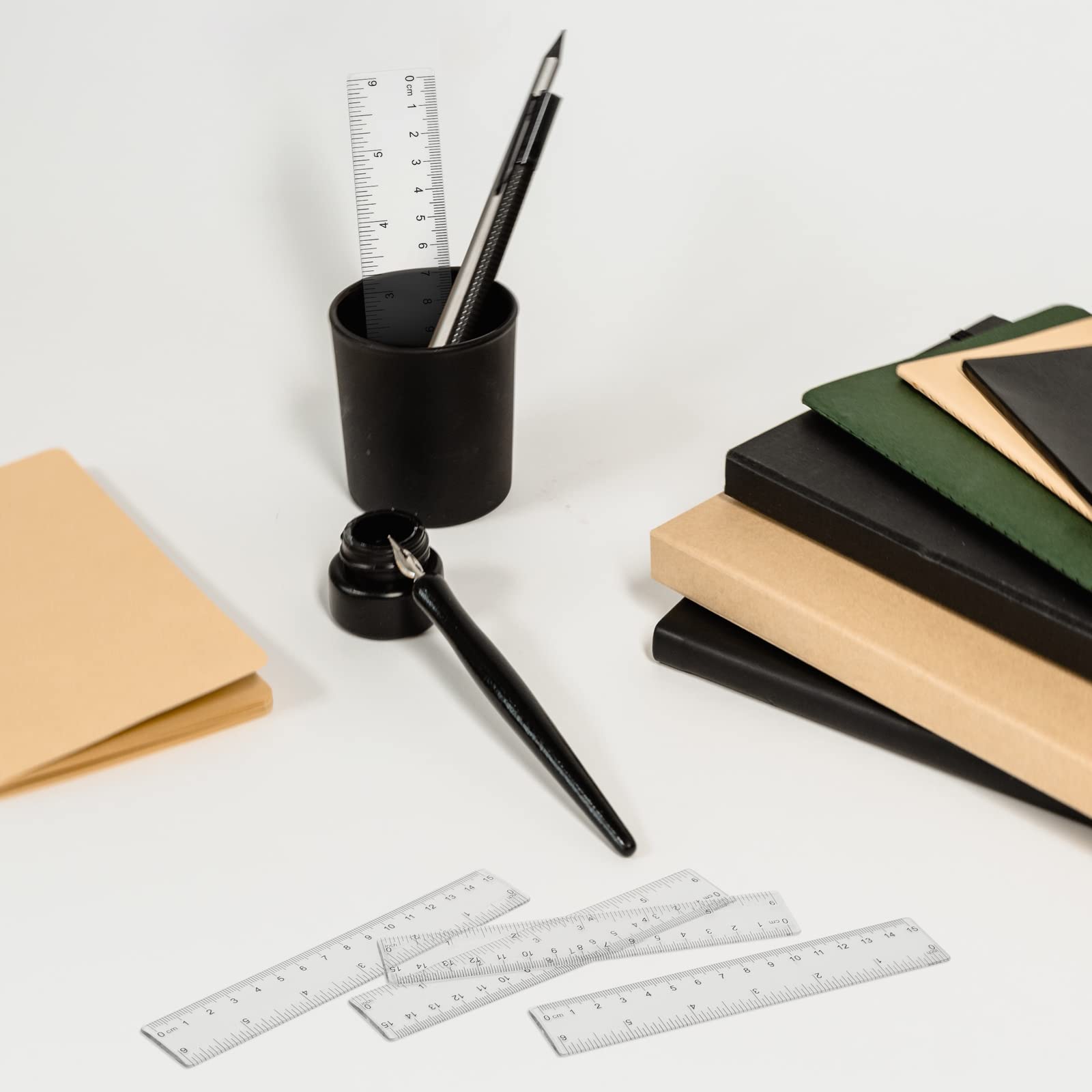 Lot de 100 règles en plastique souple transparent de 15,2 cm avec pouces et centimètres - Petite règle droite - Outils de dessin pour l'école, les familles, les enfants, les étudiants