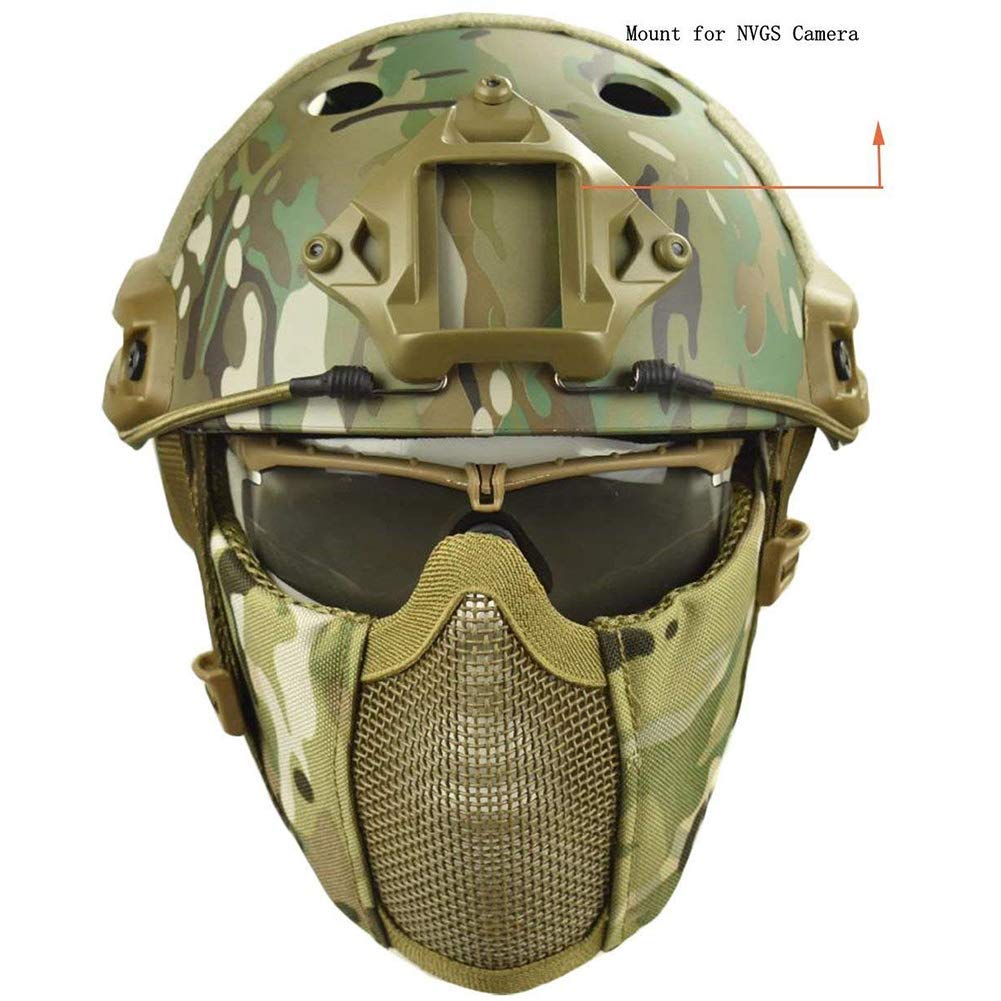 BBYaki Airsoft Paintball Protective Helmet,Tactical Helmets with Steel
