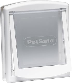 PetSafe Staywell Praktische 2-Wege-Haustiertür, schnelle Installation, einfache Montage, 2-Wege-Verriegelung, Katzenklappe für alle Haustiere, klein, Weiß product image