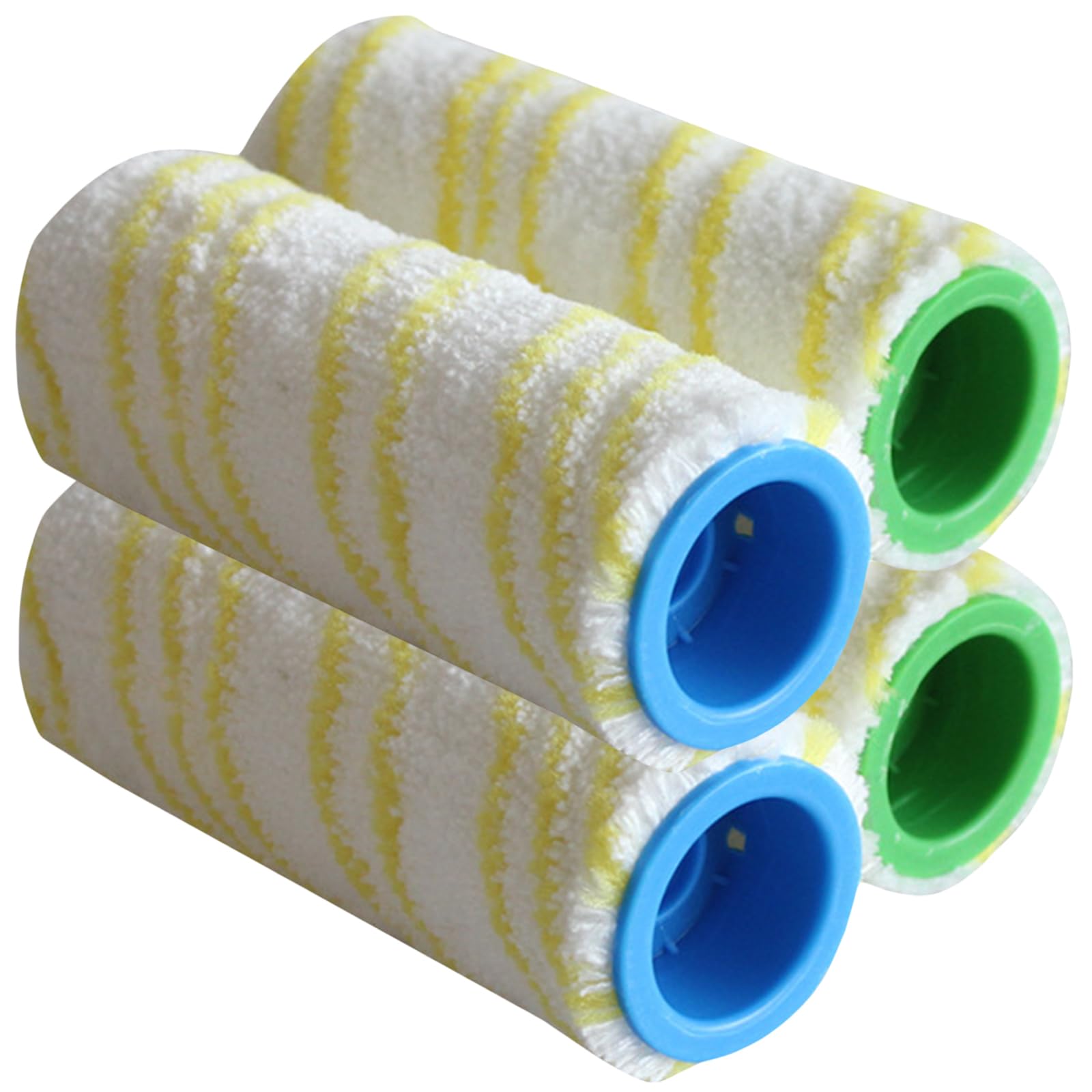 Yeeliv Yellow 4Pcs Microfibre Roller Brush Set, Rollers Brush Set For Kärcher Fc3 Fc5 Fc7 Fc3d,Vacuum Cleaner Roller Brush,Multi-Surface Roller Set,