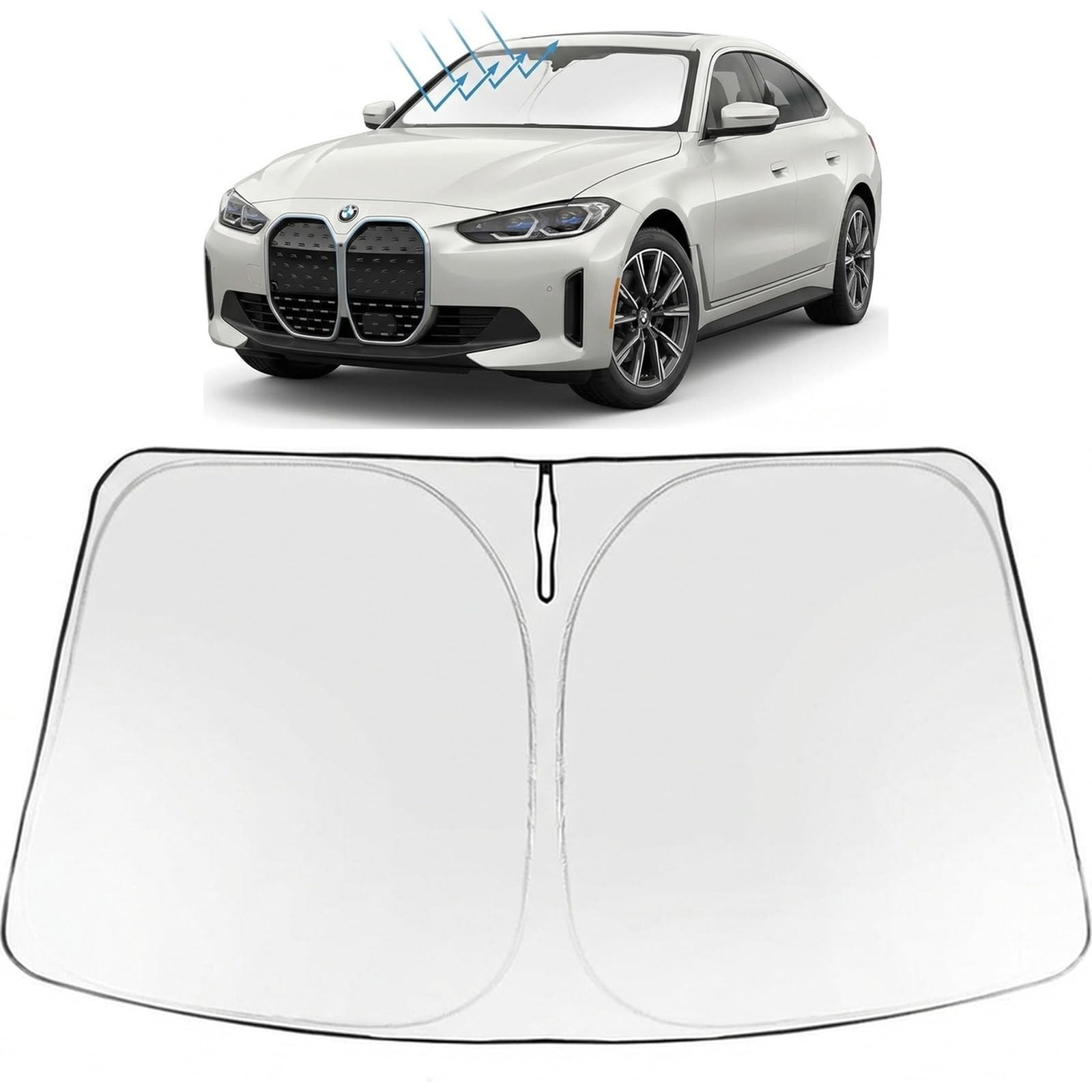 Proadsy Custom Fit 2022-2026 BMW i4 Windshield Sun Shade, Blocks Heat