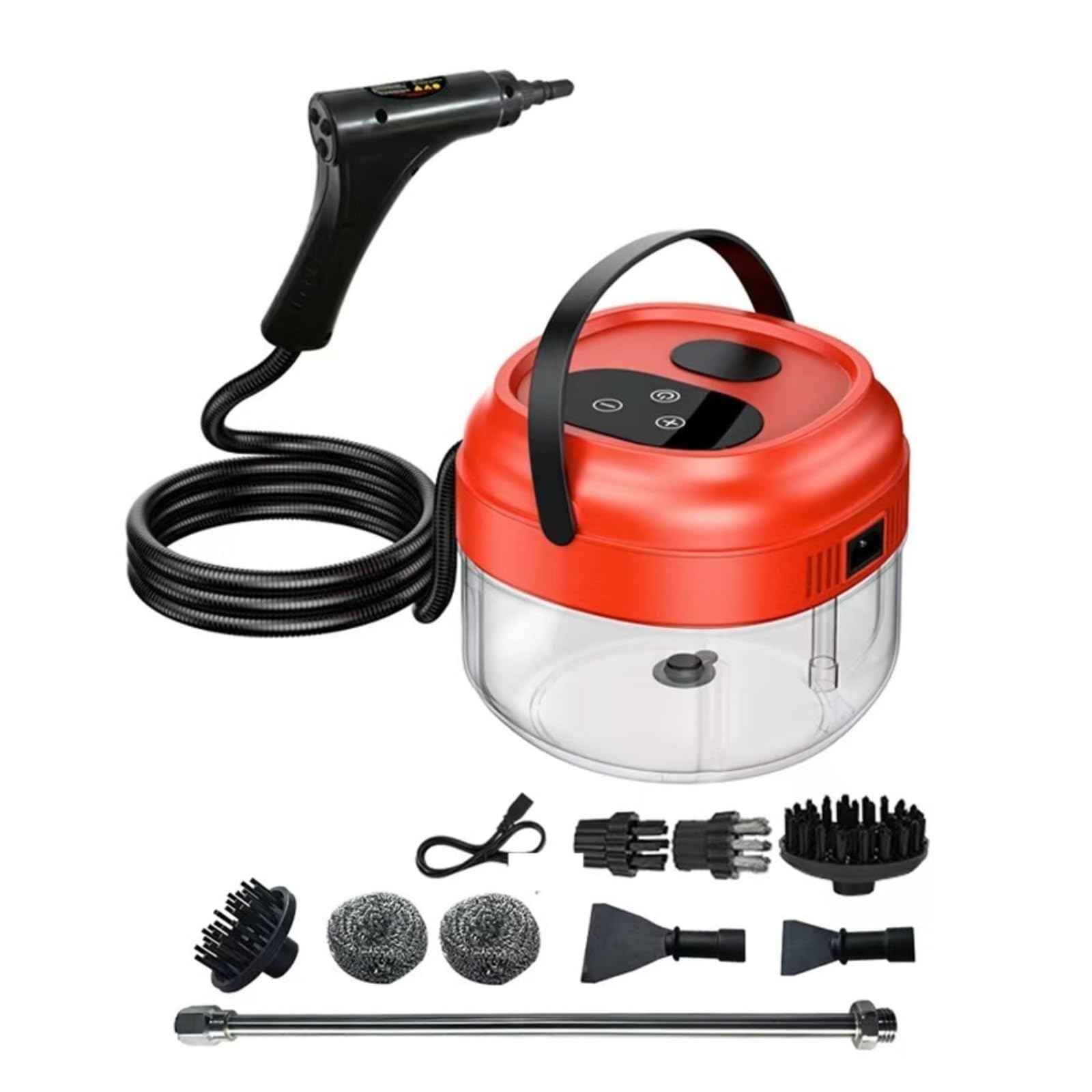 NGTFDCP Handheld Steam Cleaner, Pressure Steam Cleaner 2500W Portable Household Cleaning Machine With Various Accessories for Home, Car, Floor(Red)