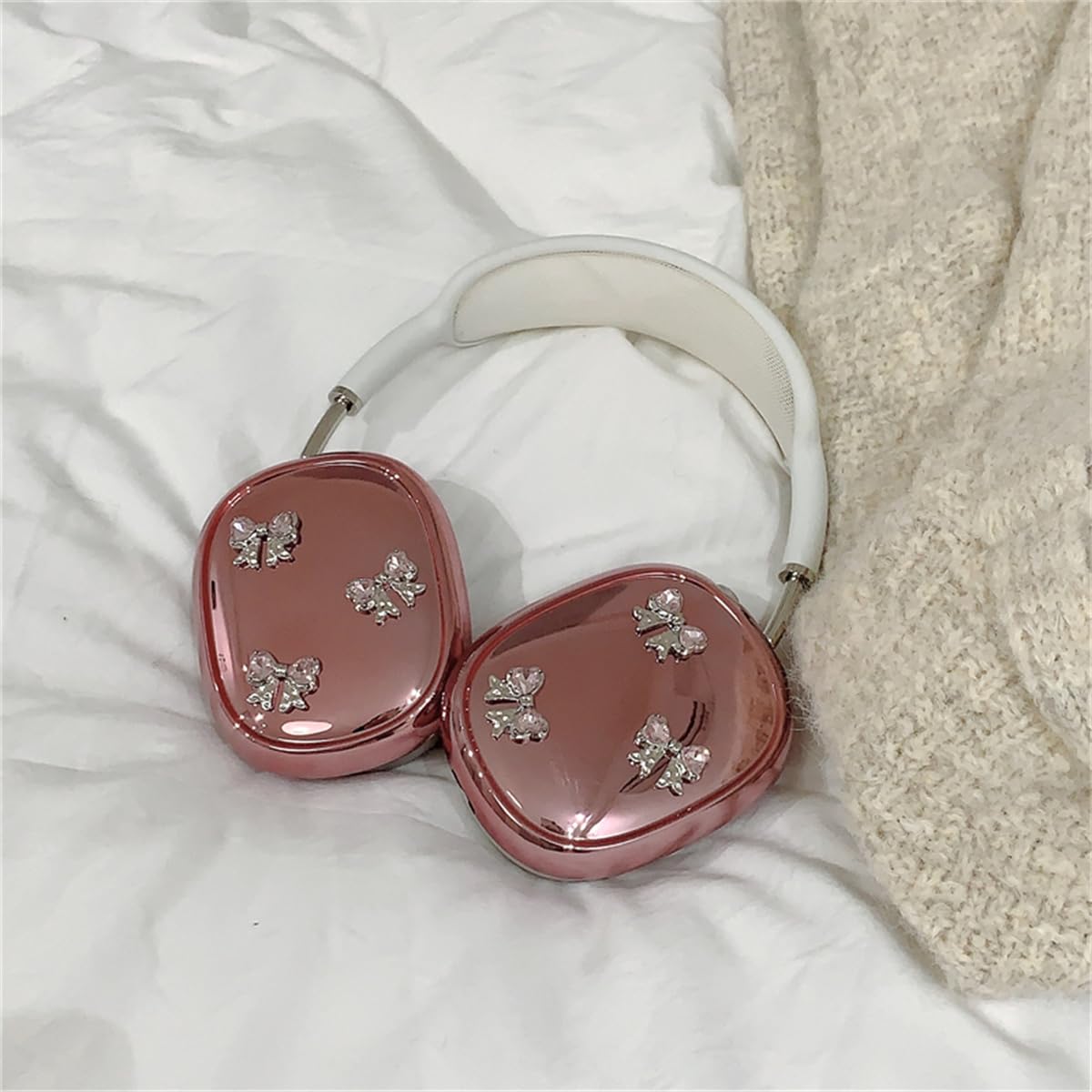 Amazon | AirPods Max用メッキシルバーヘッドホンケース、女の子や女性