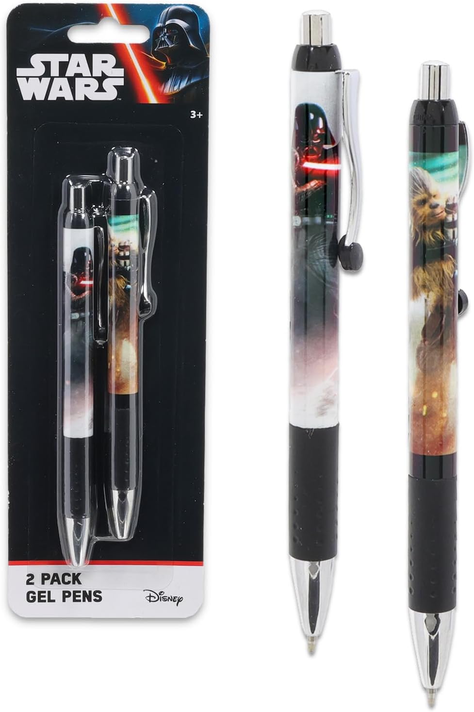 Ballpoint Pen Set - Pack of 2 Rollerball Pens Featuring Darth Vader, Han Solo, Chewbacca and More | Star Wars School and Office Supplies