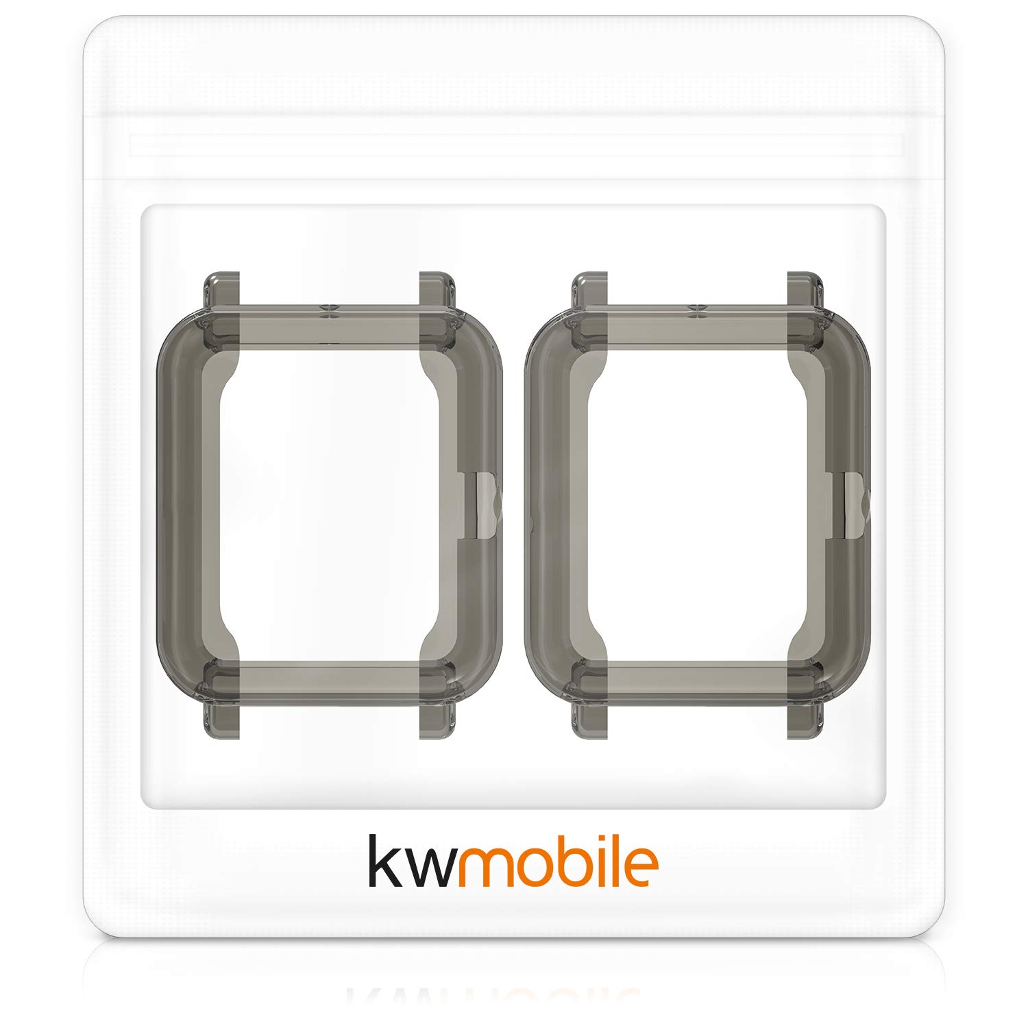 Amazfit Band 5 Funda Kwmobile Para Amazfit Bip 5 Unity 46mm - 2X Protector Pantalla - Transparente/Negro Amazfit Bip 5 Protector Pantalla
