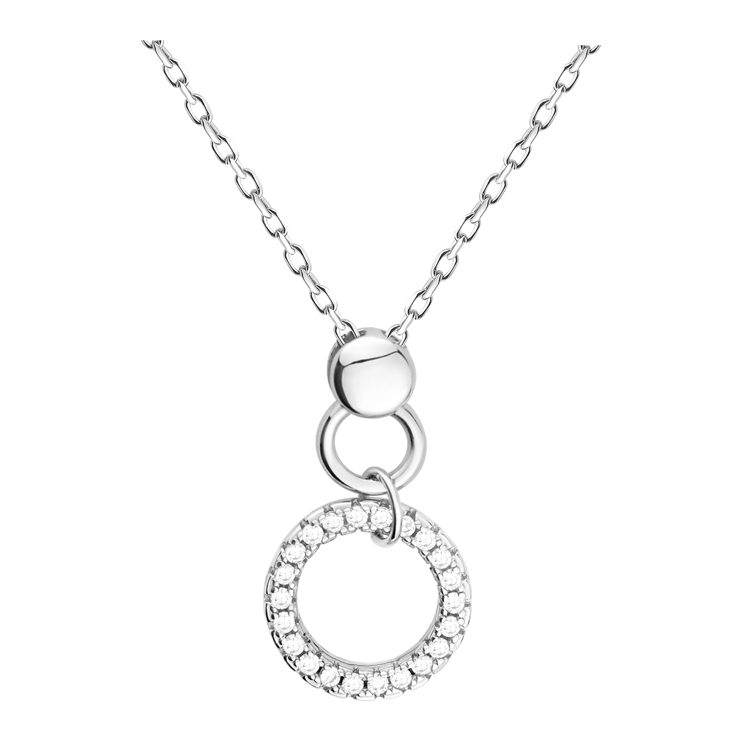 Sofia Milani Collar para Mujeres en Plata de Ley 925 - con Circonita - Colgante de Círculo