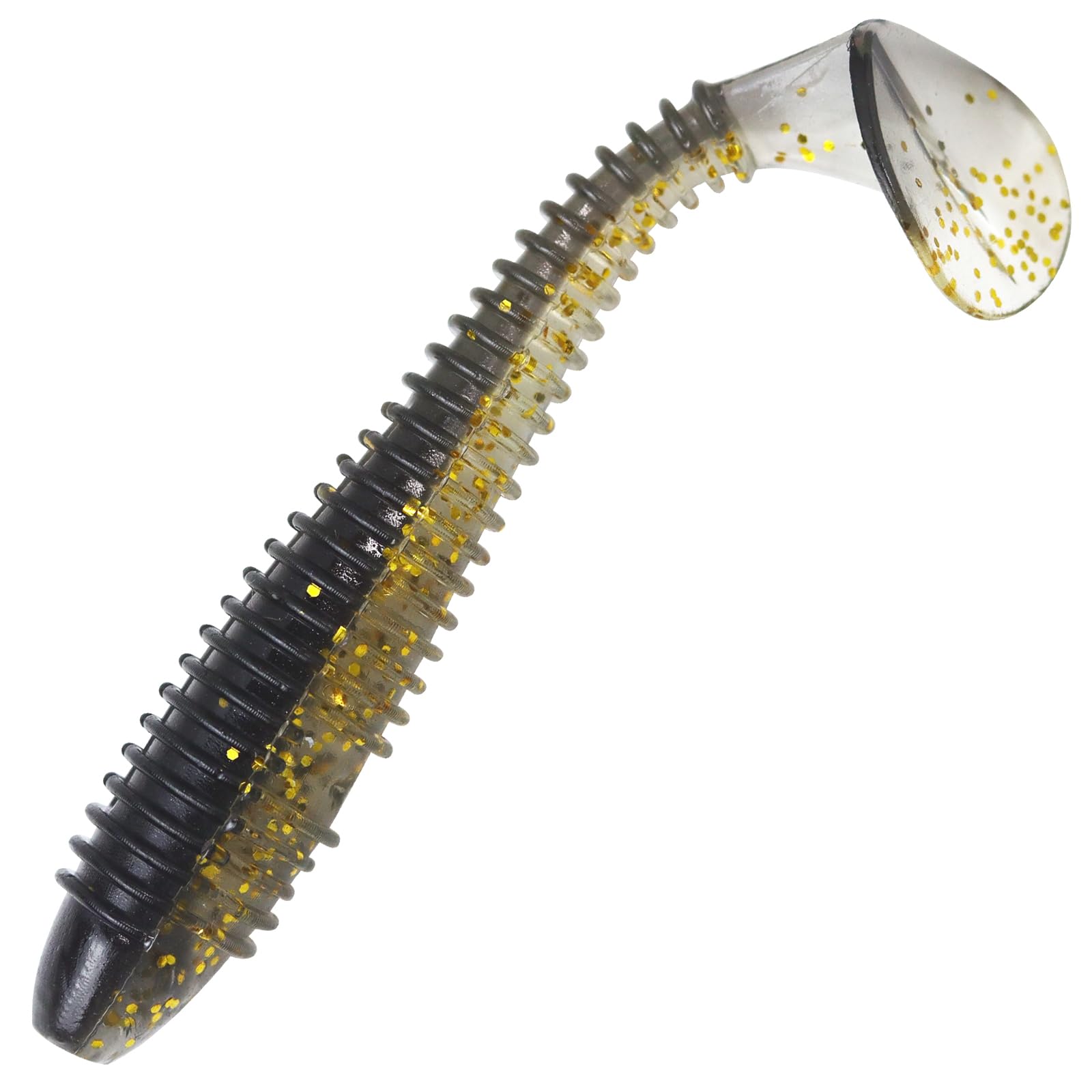 Little Soft Plastic Swimbaits, 75/60 PCs, 2.5"/3" Full Solid Body Paddle Tail Lures with Dia 0.44"/0.46", CWSDXM Fishing Baits, Thin Rib Shad for Trout Crappie Bass, Swimmers for Freshwater Saltwater