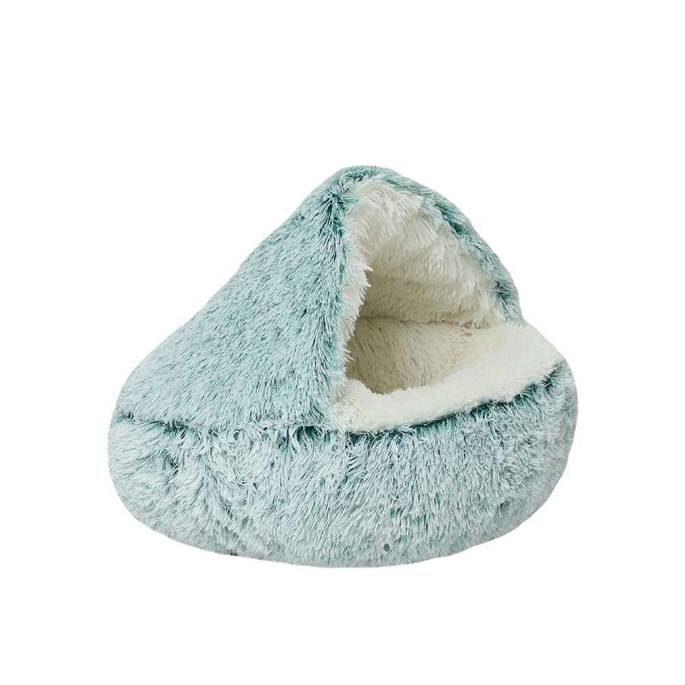 DOTBUY-SHOP Large Dog Bed Washable, Soft Comfy Cat Bed Felt Donut Dog Bed, Pet Bed With Slip-Resistant Bottom, Orthopedic Dog Beds Gift for Small Dogs and Cats (M-50cm,Blue Long)