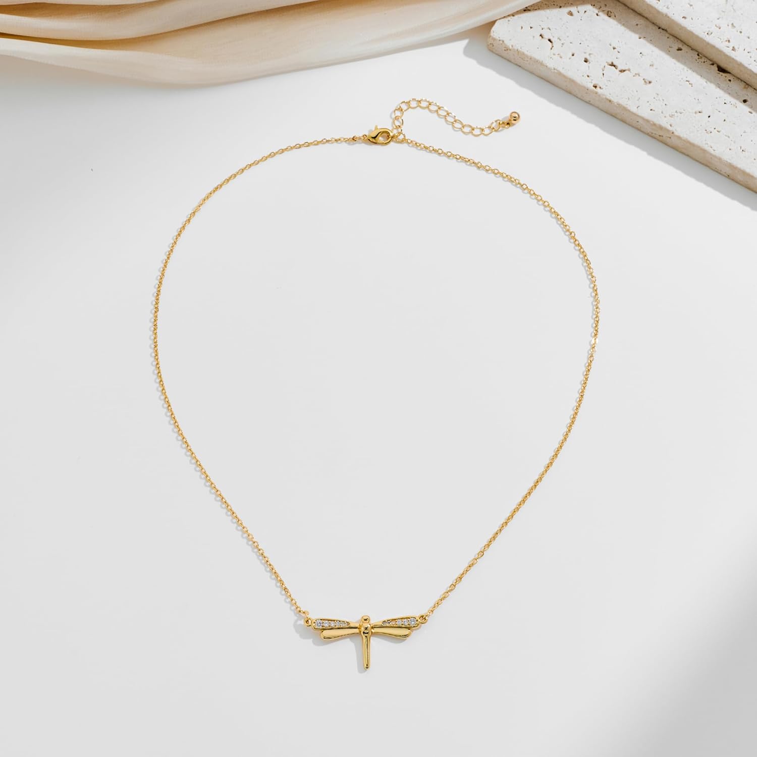 Gold Pendant Necklace for Women, Elegant Dragonfly Pendant Necklace, Dainty Necklace for Gifts - Image 6