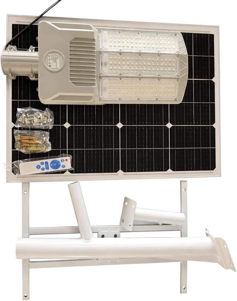 Solar Outdoor Street Light, 2000W LED Motion Sensor Light, IP67 Waterproof Security Area Light
