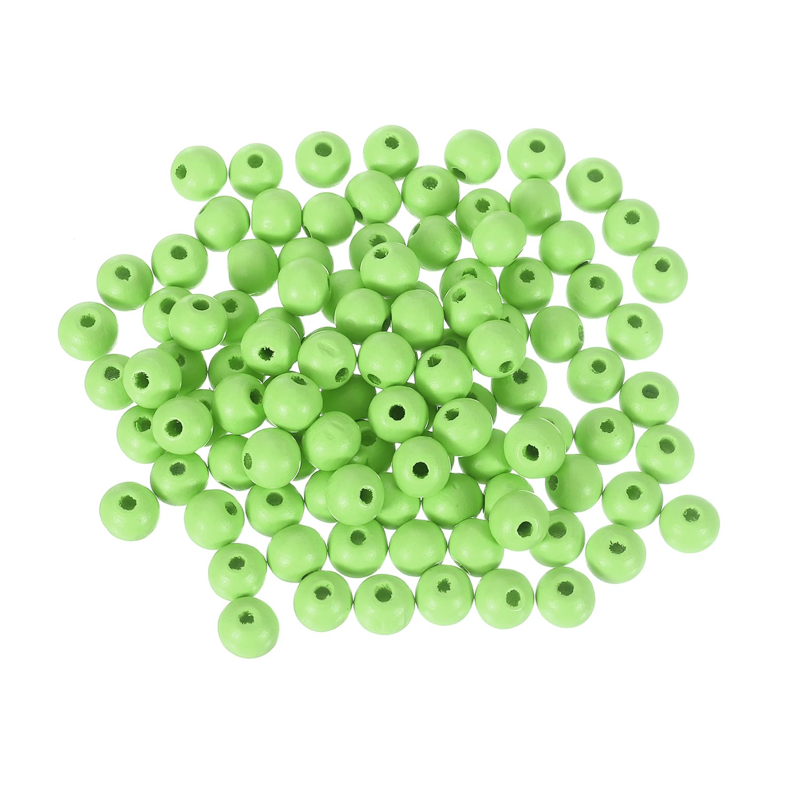 Perles en bois naturel de 10 mm vert clair pour loisirs créatifs
