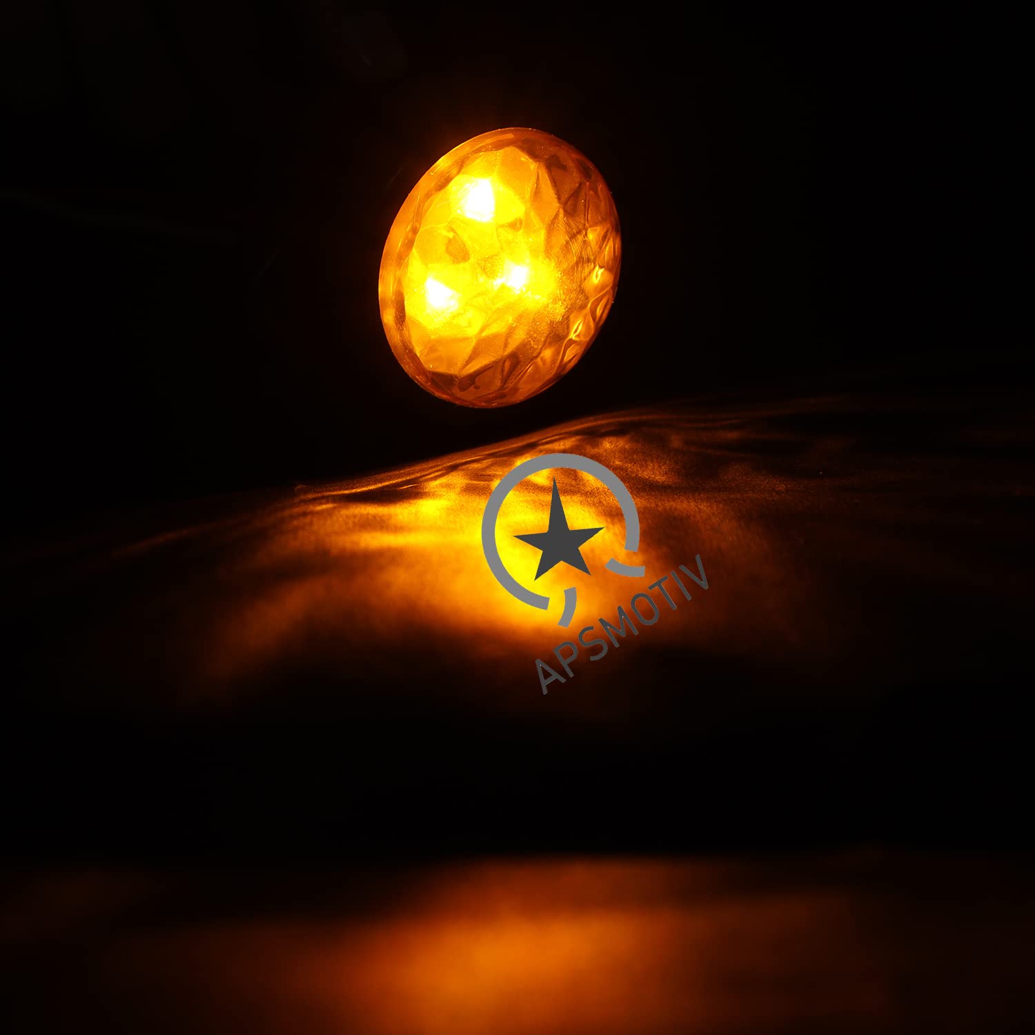 APSMOTIV 4-Pack Round Amber LED Rear Side Marker Clearance Lights Indicator for RV Camper Motorhome Truck Trailer 24V Side Marker