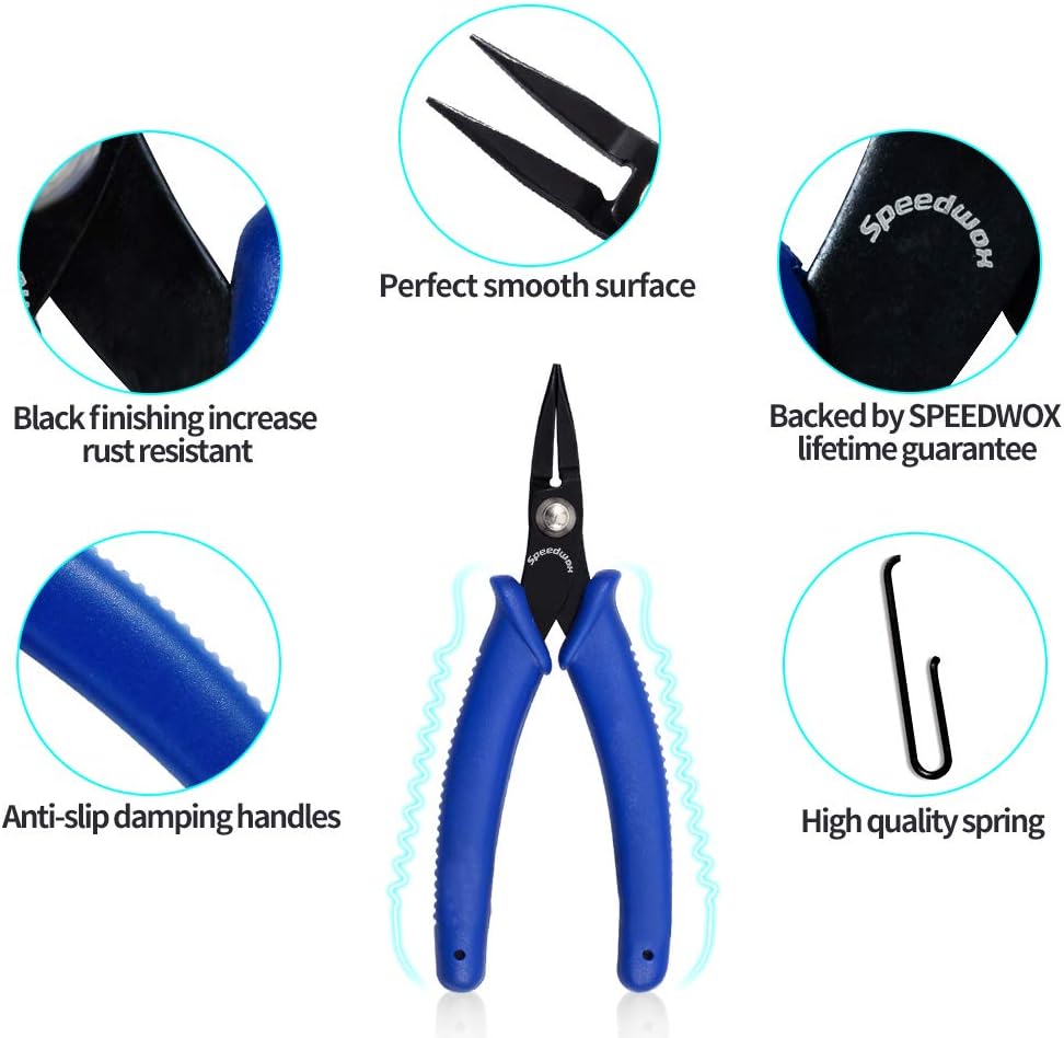 SPEEDWOX Mini Needle Nose Chain Nose Pliers 5-1/2 Inches Miniature Pliers Micro Small Jewelry Making Bending Wire Open and Close Jump Rings Work Craft Beading Hobby Tools - Image 5