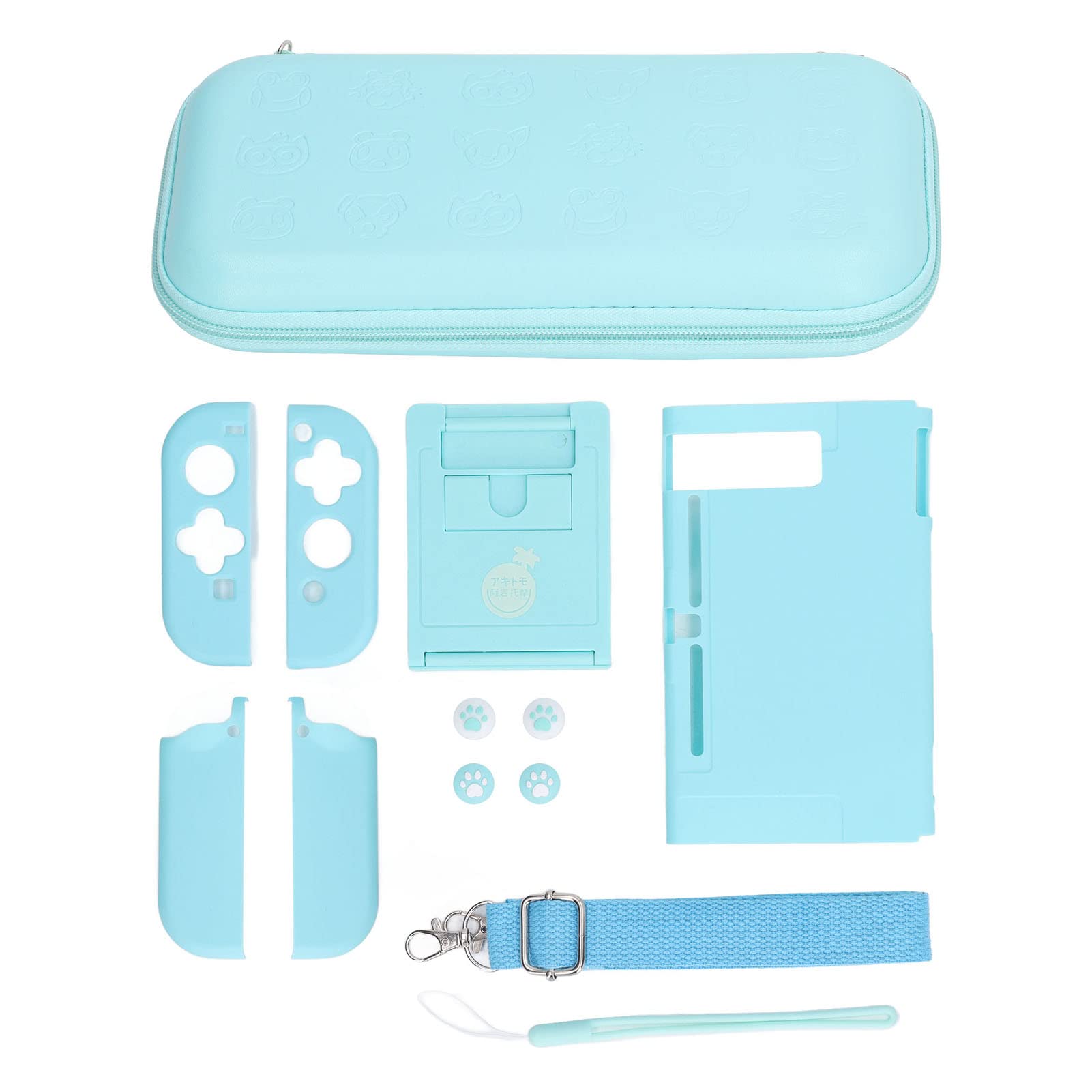 Konsola do gry przenośna trwała zamek błyskawiczny torebka ochronne miejsce do przechowywania w przypadku Switch Lite NS NSL PU skóra 10,24 x 5,12 x 1,18 cali (Niebieski)