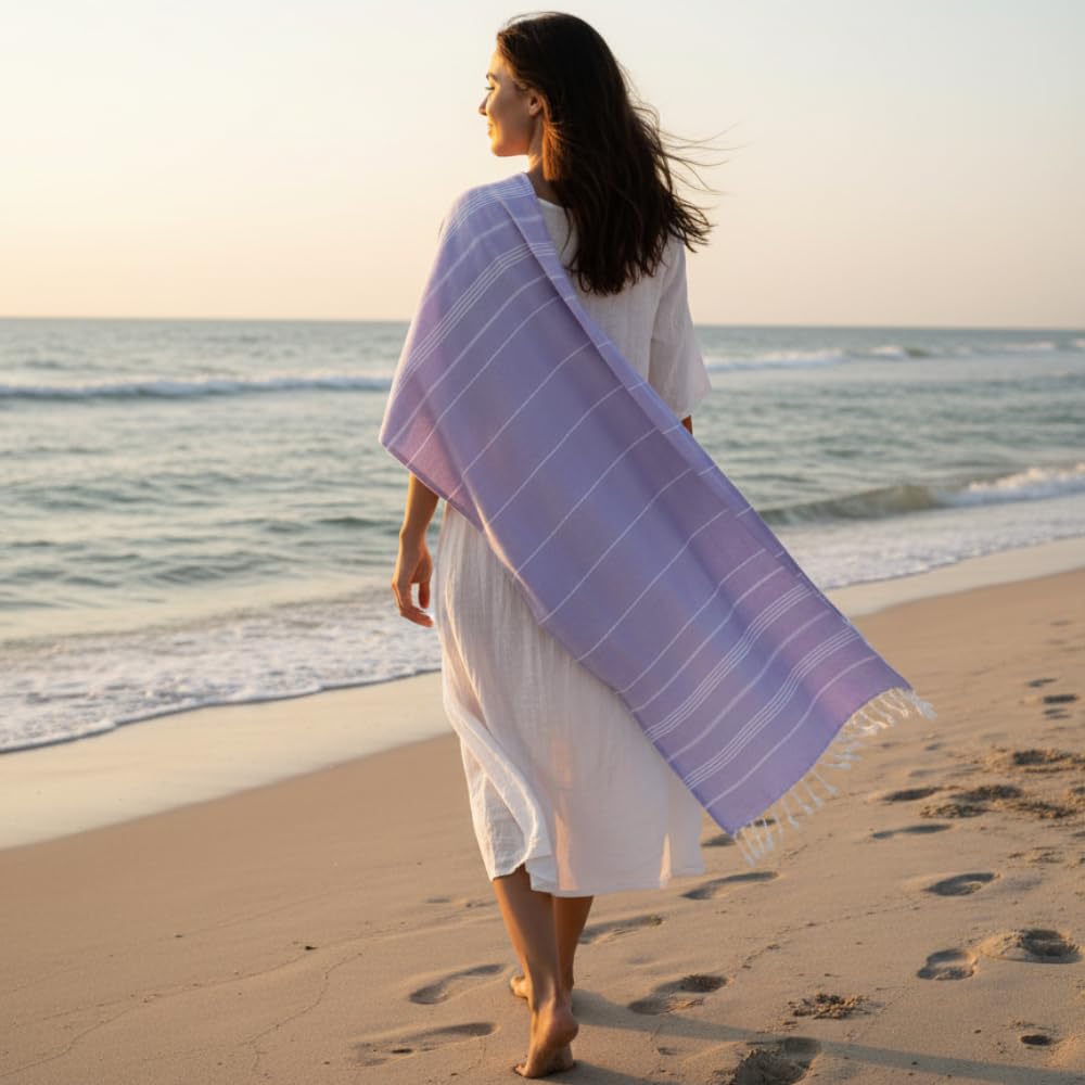 Toalla de sauna XXL, toalla de baño grande y suave, 100 x 200 cm, secado rápido, toalla de playa de primera calidad, toalla para hombres, mujeres, yoga y fitness (morado)