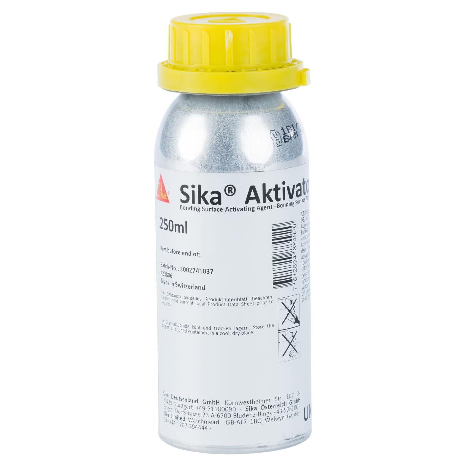 Sika – Haftreiniger auf Lösemittelbasis – Sika Aktivator-205 Transparent – für nicht poröse Untergründe – zur Reinigung von Klebeflächen – 250 ml