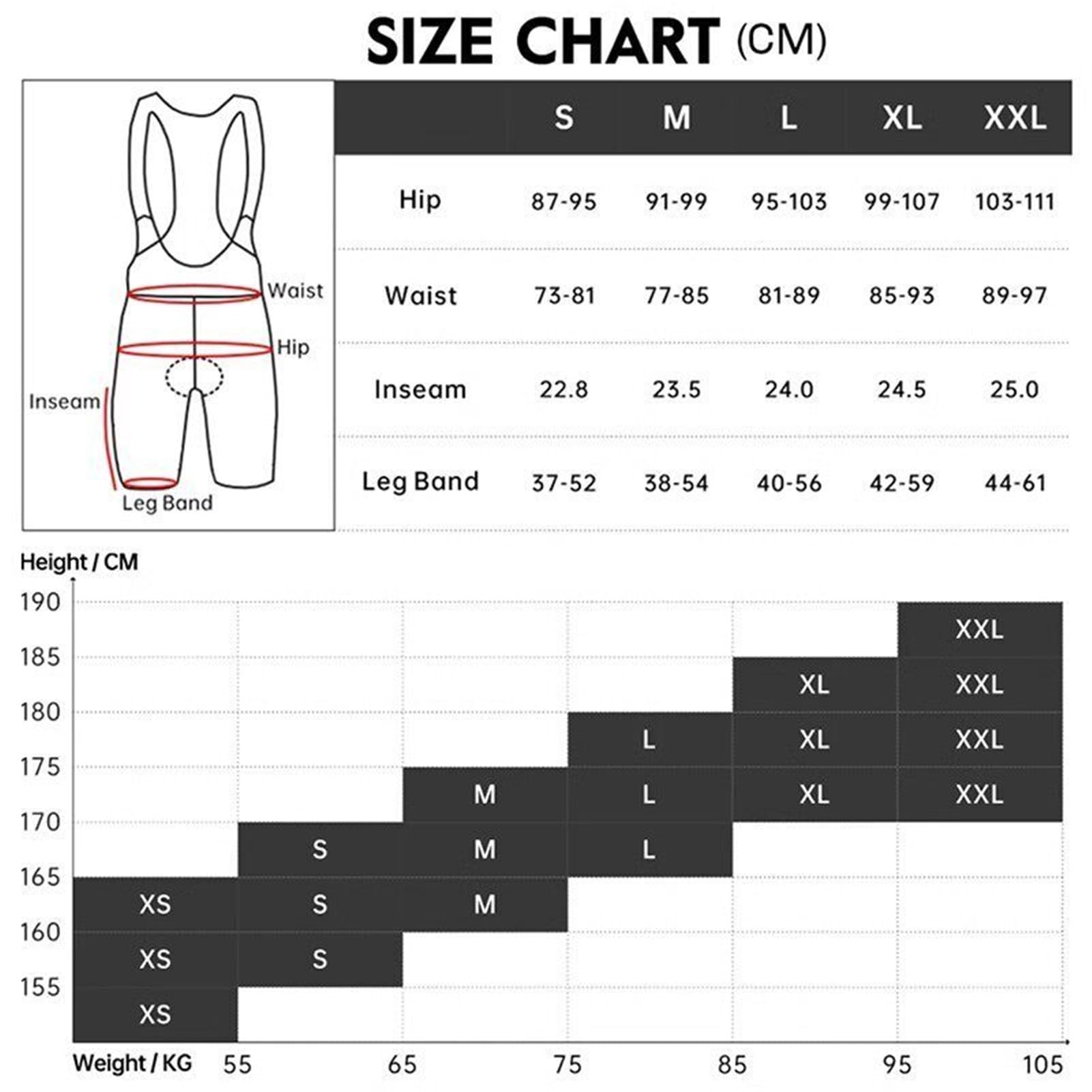 Pantaloncini con Bretelle da Ciclismo in Tinta Unita Uomo Imbottitura in Schiuma ad Alta Elasticità, Calzamaglia Traspirante Asciugatura Rapida