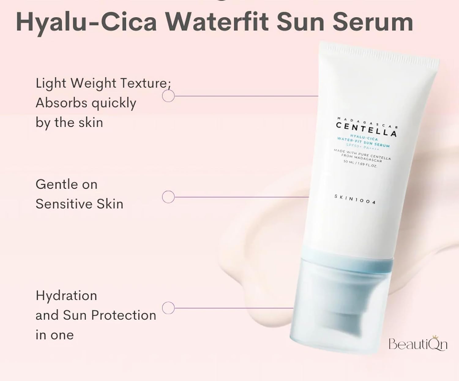 Hyalu CICA Water-fit Sun Serum 50 ML – Lightweight, Hydrating Serum with Protection, Soothing for Sensitive Skin, Moisturizing & Non-Greasy andGeoMetal™ Gauze Pad Hyalu CICA Water-fit Sun Serum 50 ML – Lightweight, Hydrating Serum with Protection, Soothing for Sensitive Skin, Moisturizing & Non-Greasy andGeoMetal™ Gauze Pad