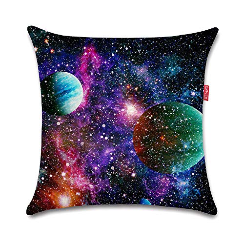 WEIANG Fundas para Cojines De Dos Caras Cojín Decorativos Universo Espacio Planeta Estrella Almohadas Cover